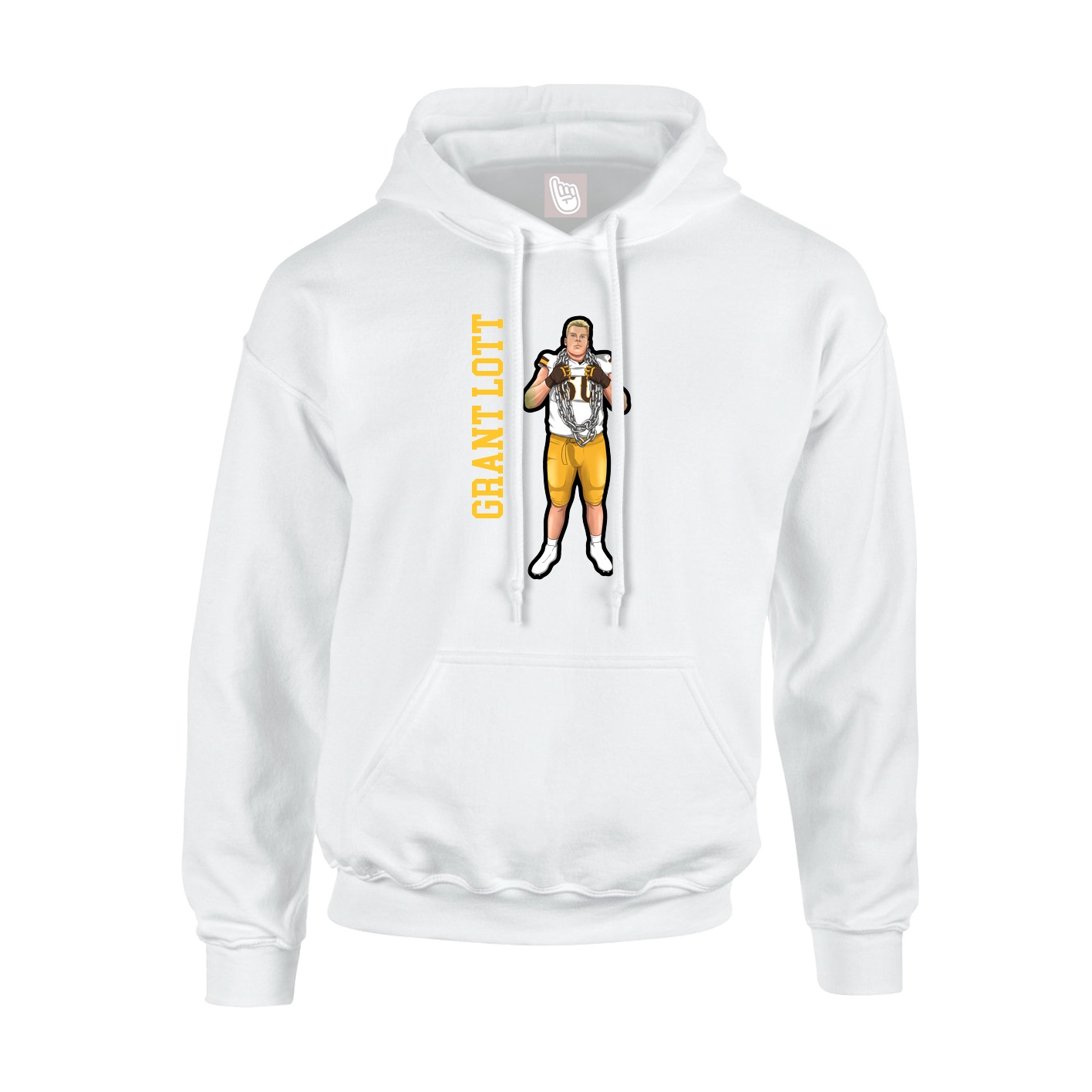 Youth Hoodie — Name Vertical in White