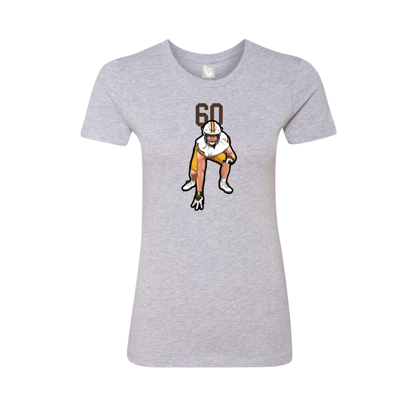 Fitted Women's Tee — Number Top in Grey