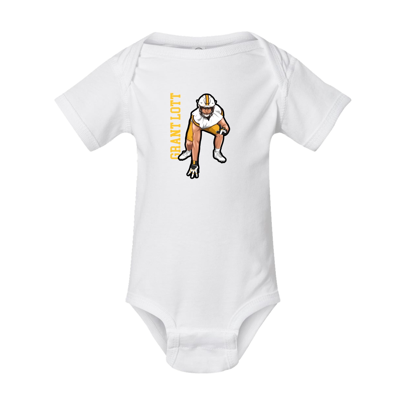 Baby Onesie — Name Vertical in White