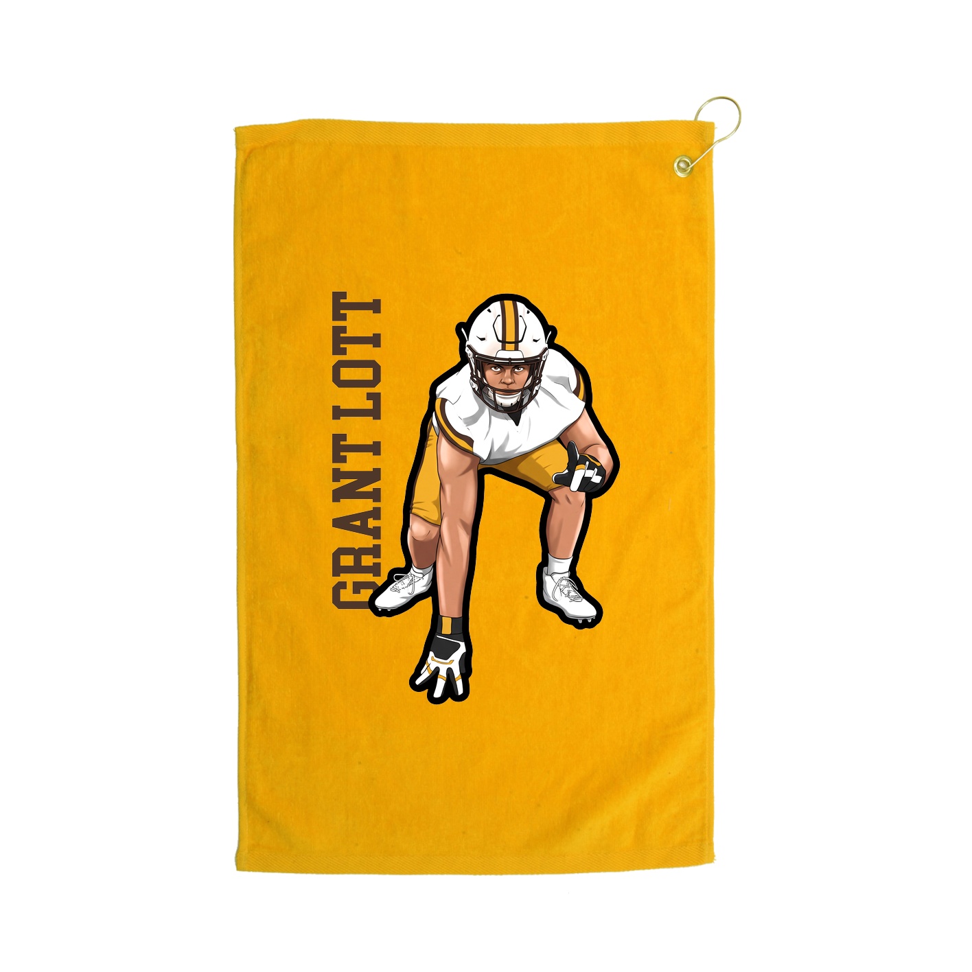 Golf Towel — Name Vertical in Gold