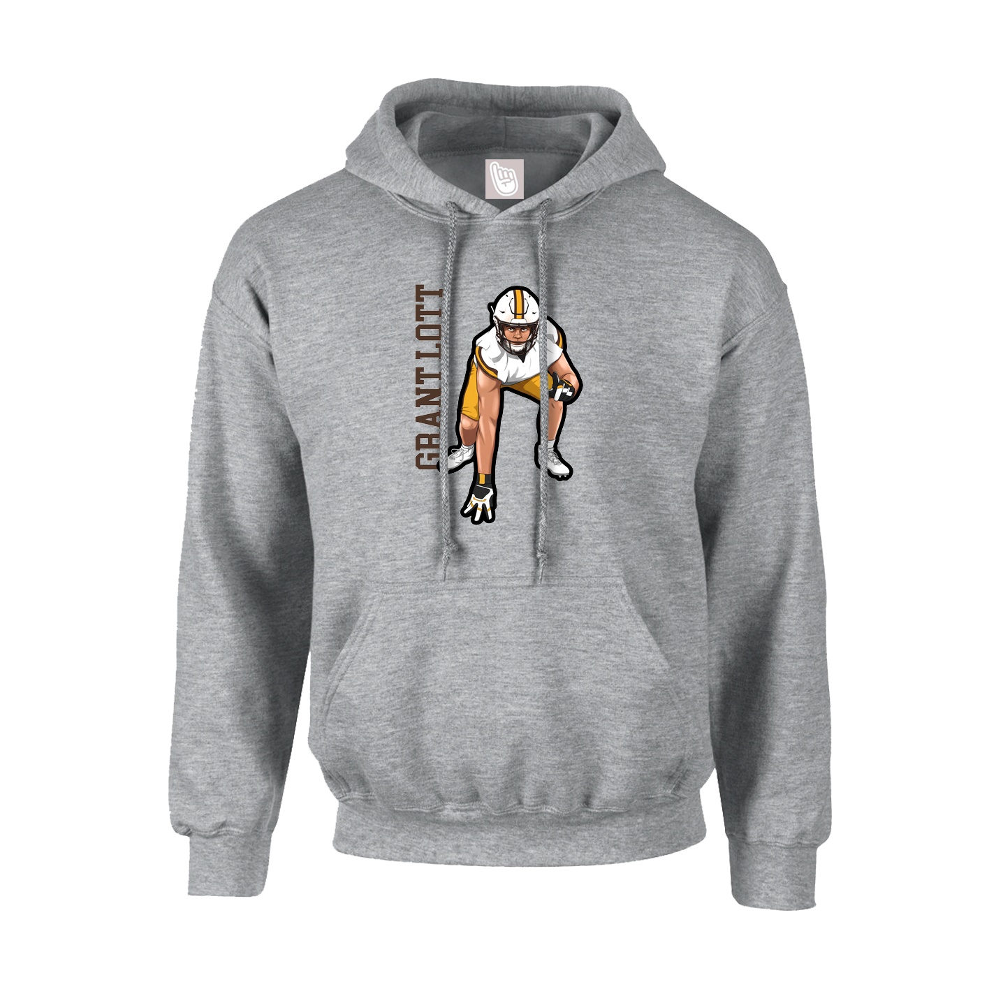 Youth Hoodie — Name Vertical in Grey