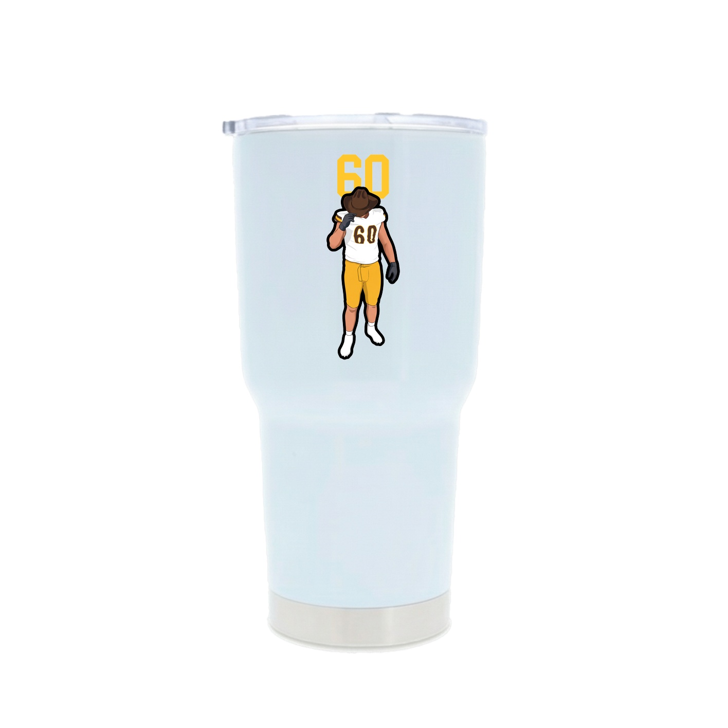 30oz Stainless Steel Tumbler — Number Top in White