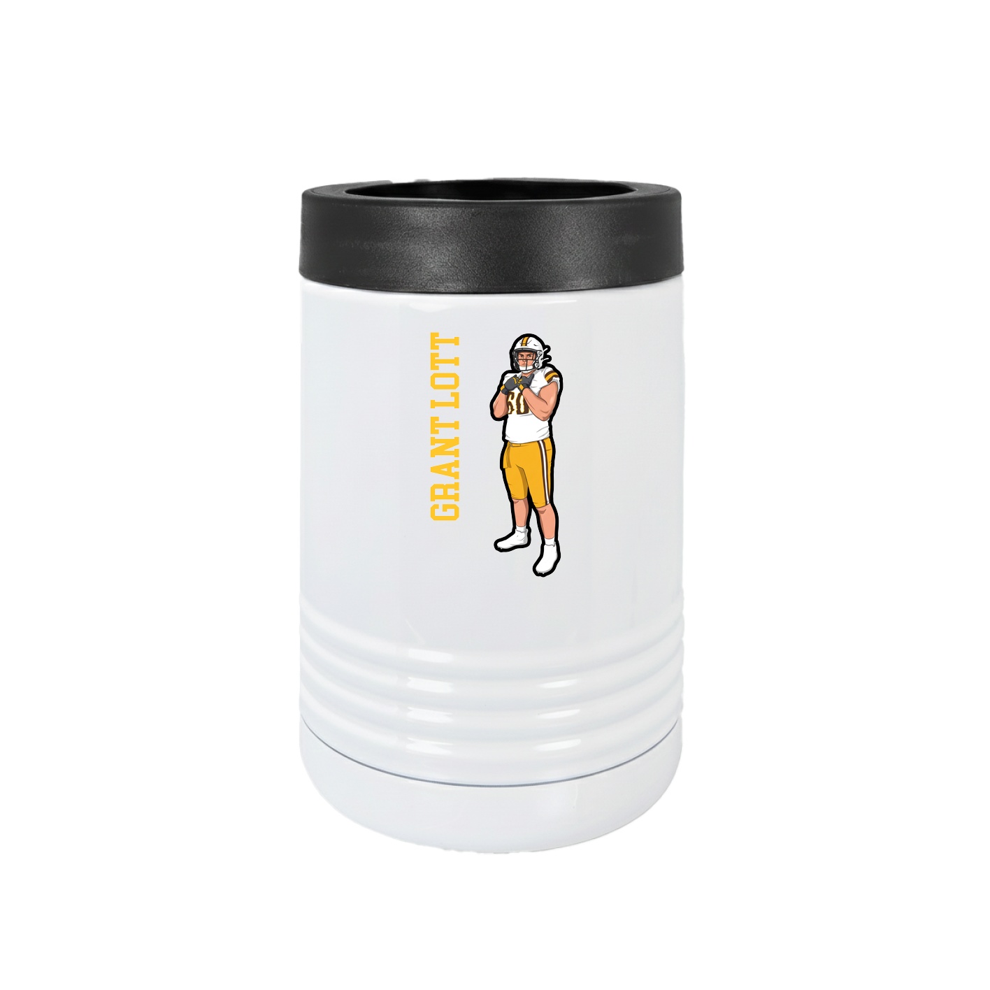 Beverage Holder — Name Vertical in White