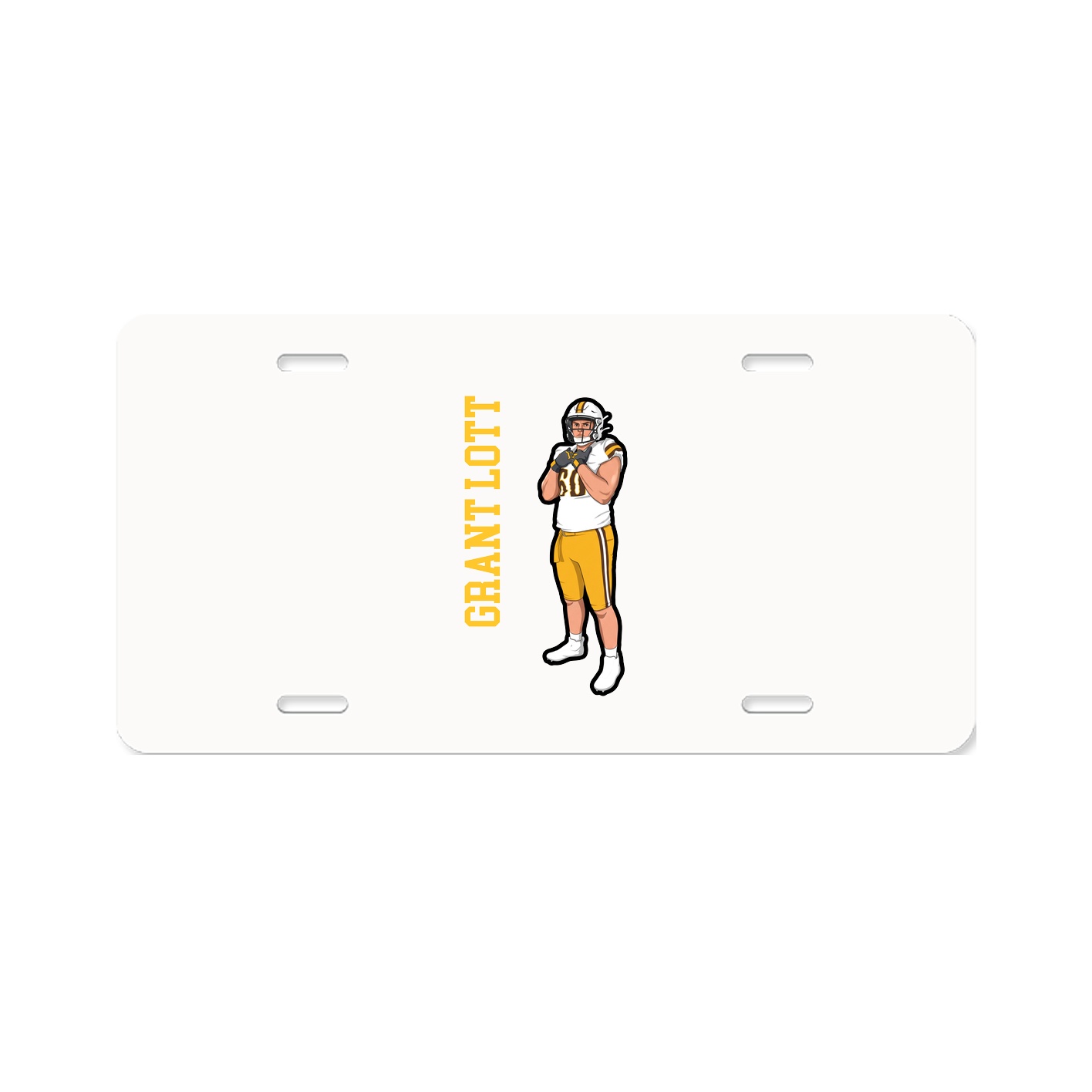 License Plate — Name Vertical in Classic