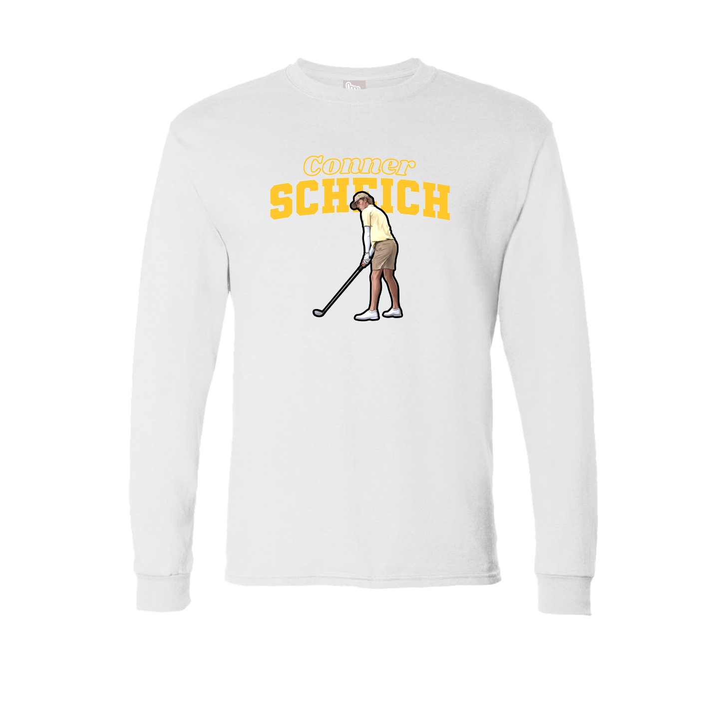 Long Sleeve Tee — Name Arch in White