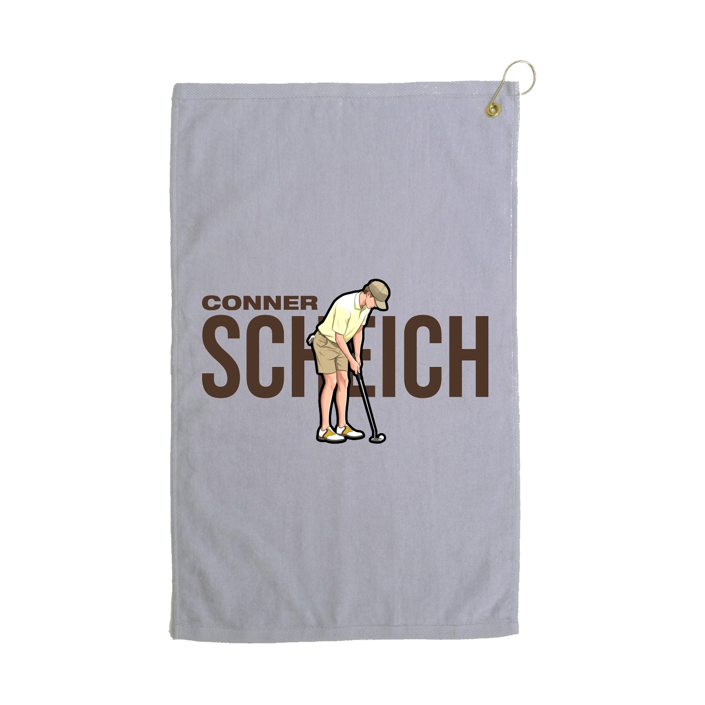 Golf Towel — Player Name in Grey