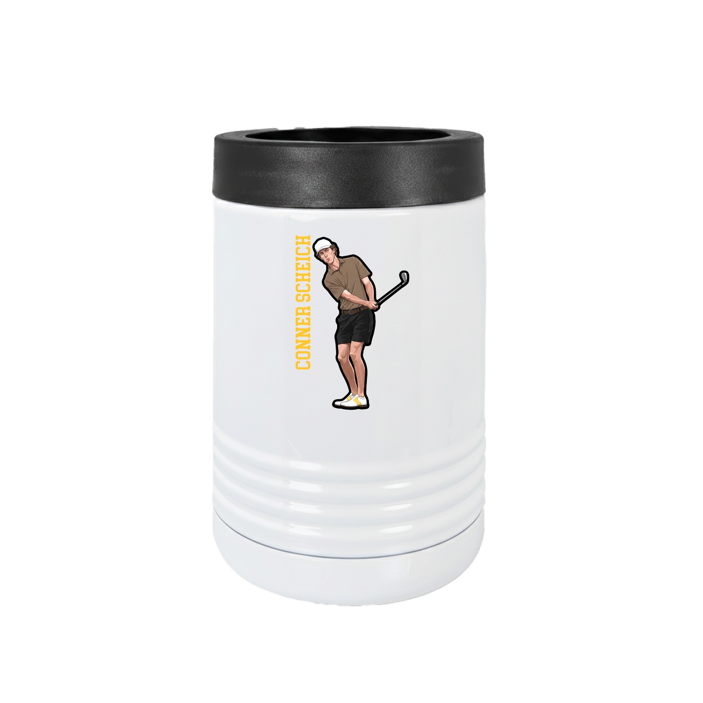 Beverage Holder — Name Vertical in White