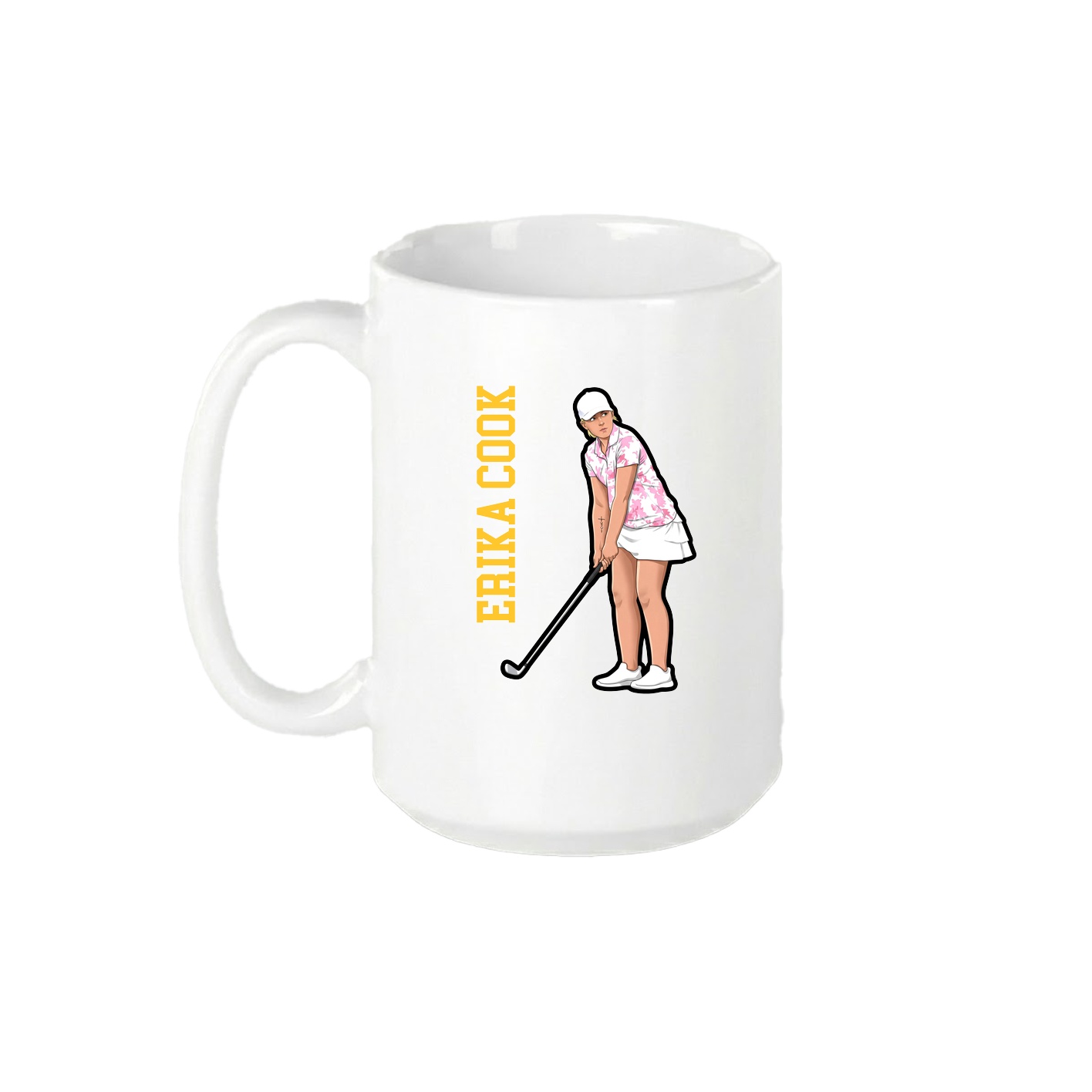 15oz Coffee Mug — Name Vertical in White