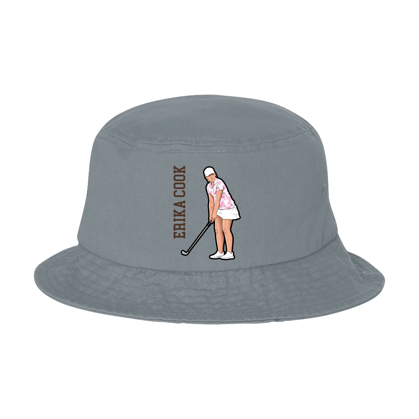 Bucket Cap — Name Vertical in Grey