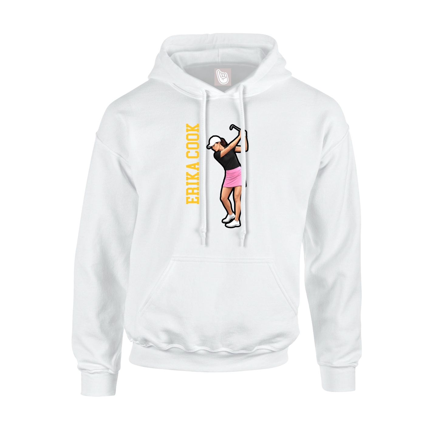 Youth Hoodie — Name Vertical in White