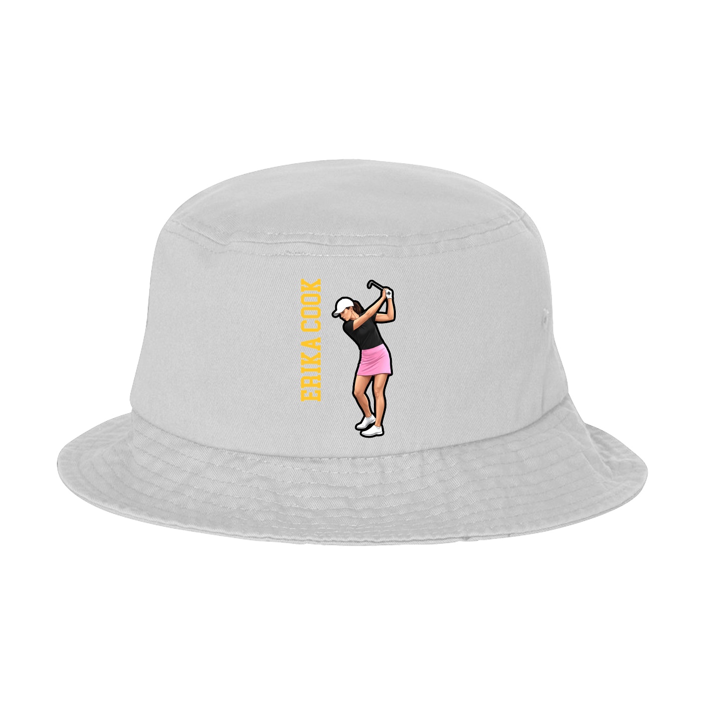 Bucket Cap — Name Vertical in White