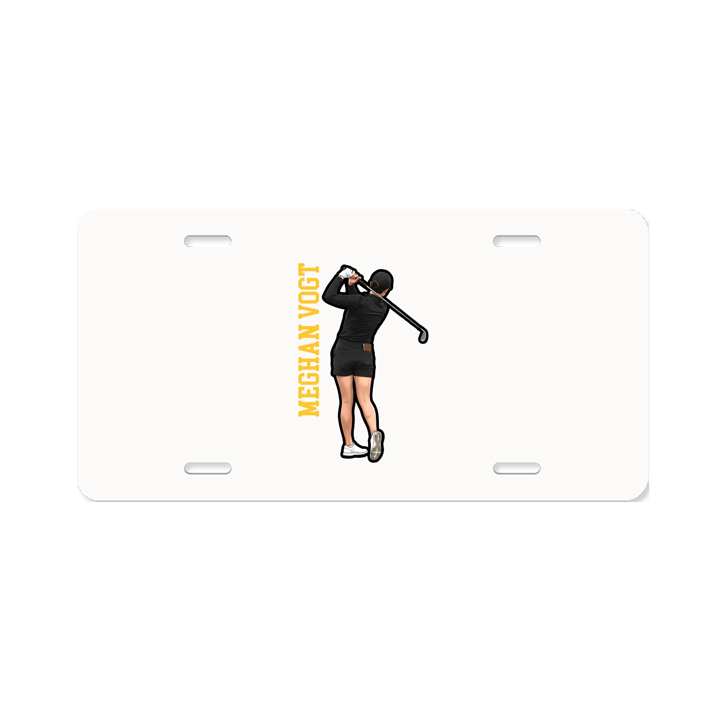 License Plate — Name Vertical in Classic