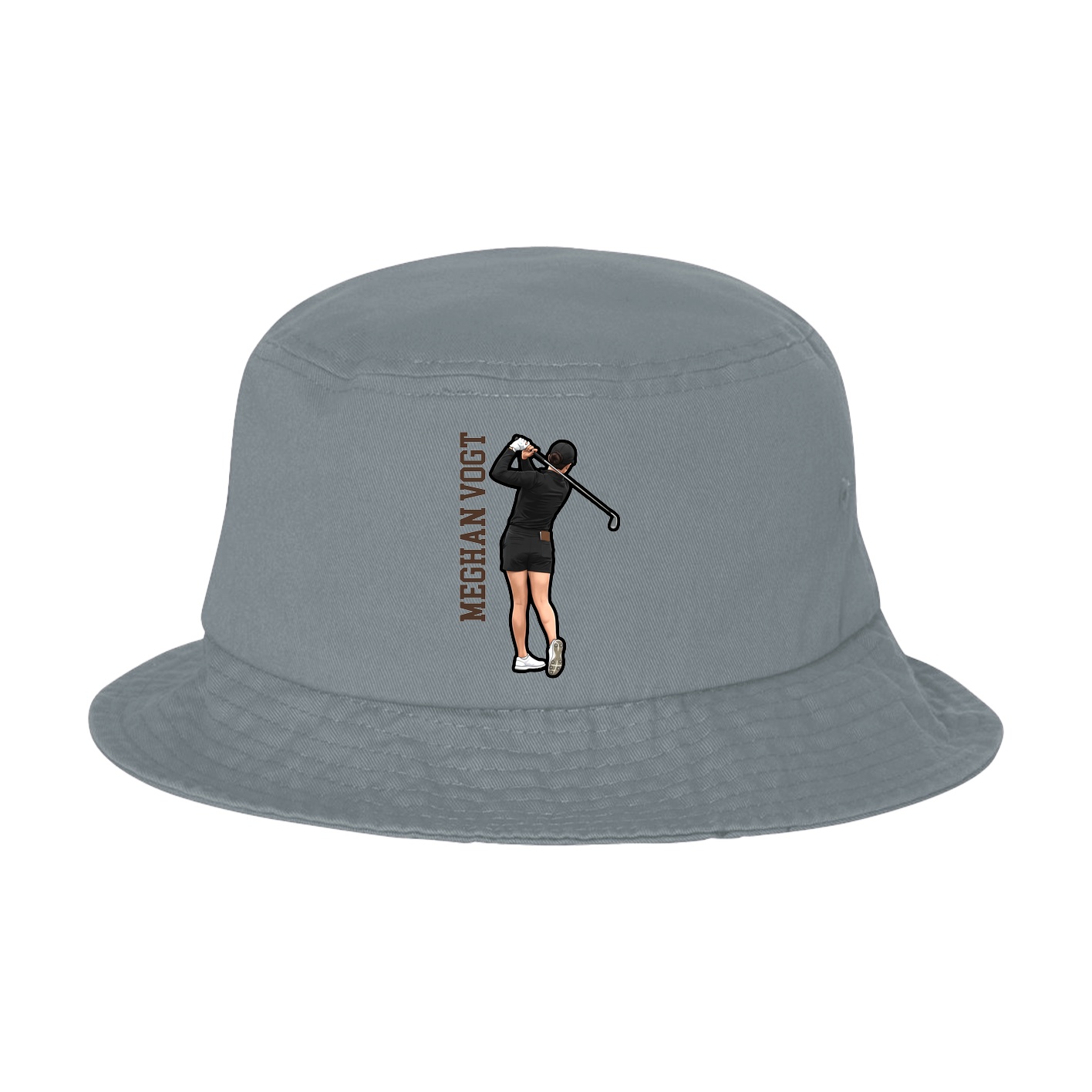 Bucket Cap — Name Vertical in Grey