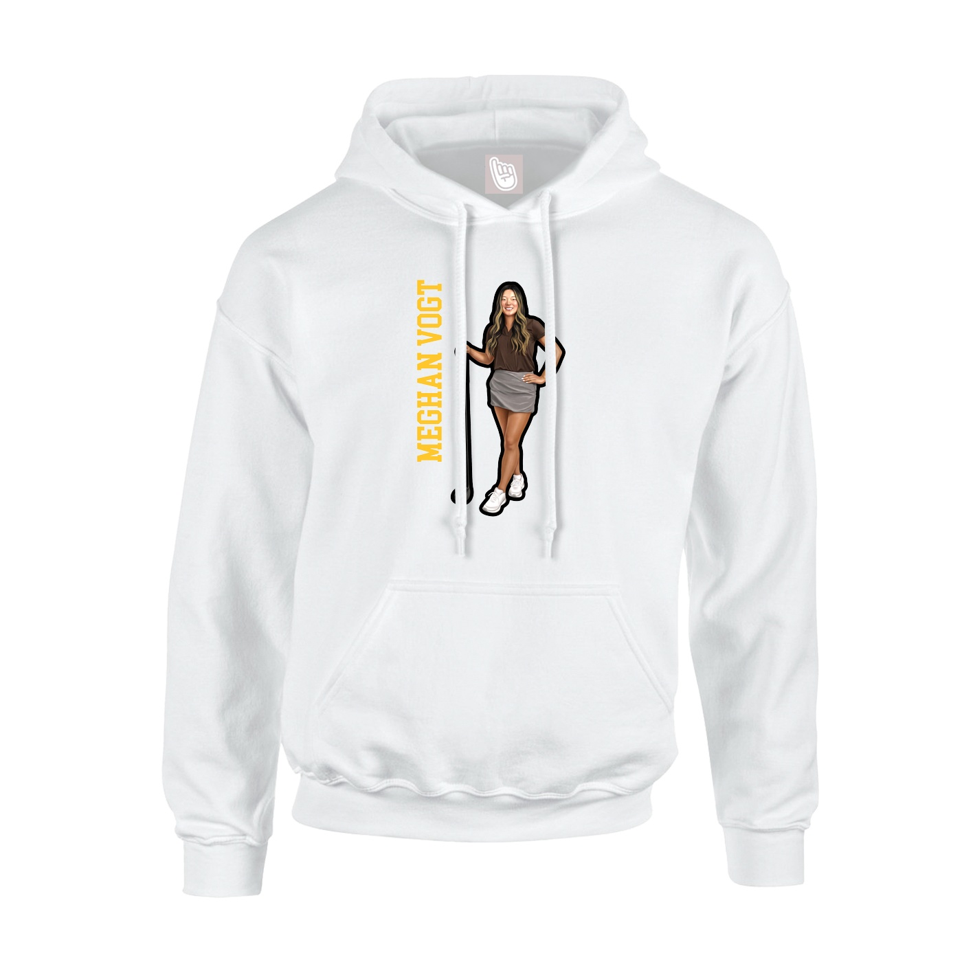 Youth Hoodie — Name Vertical in White
