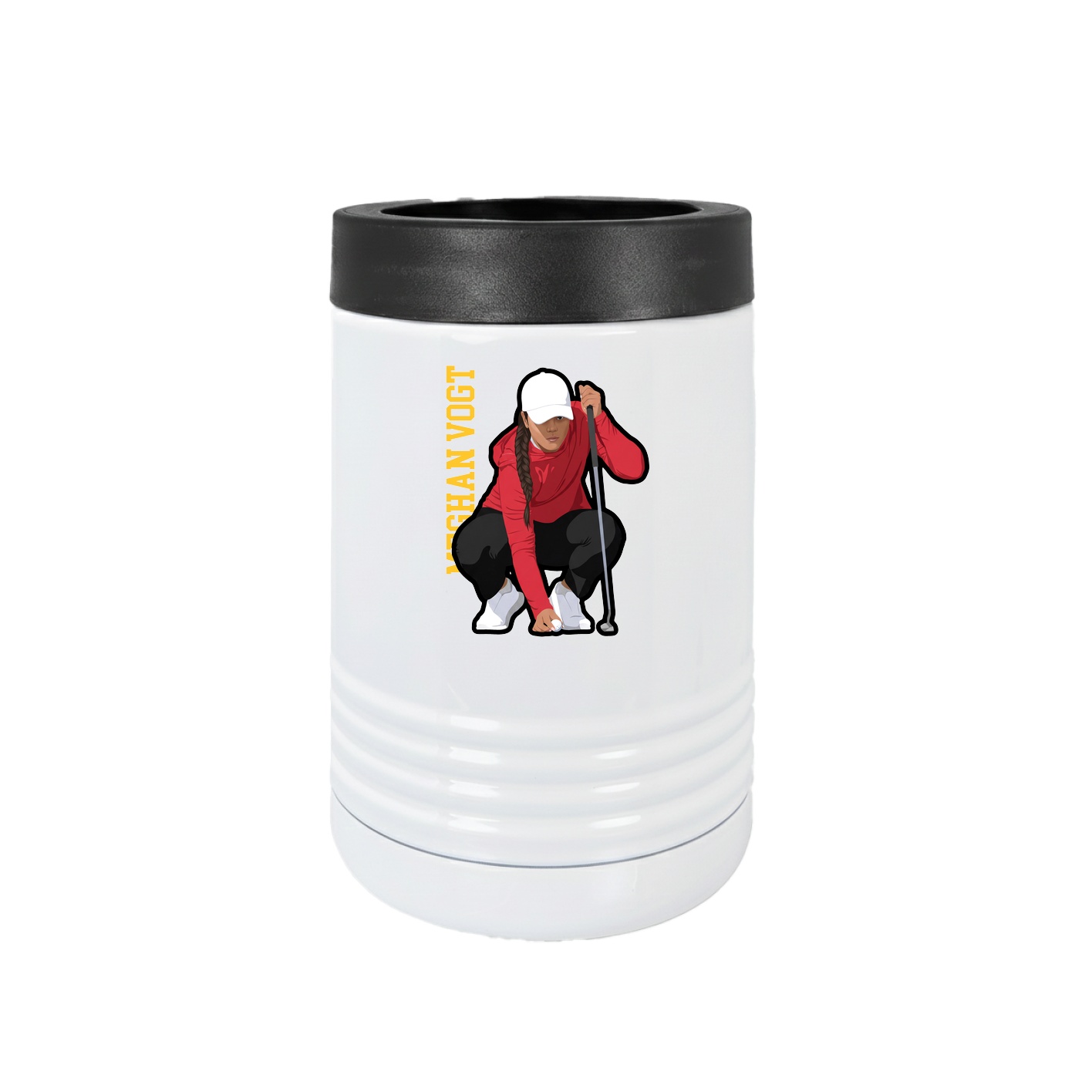 Beverage Holder — Name Vertical in White
