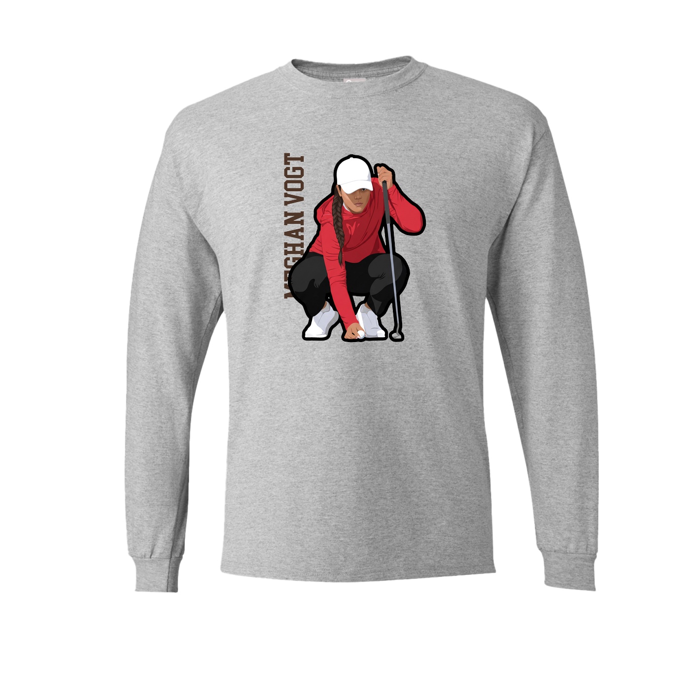 Long Sleeve Tee — Name Vertical in Grey