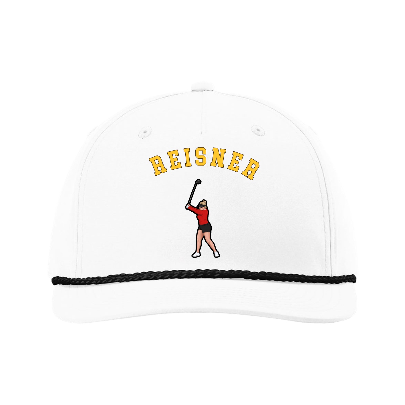 Five-Panel Classic Rope Cap — Shirsey Arch in White