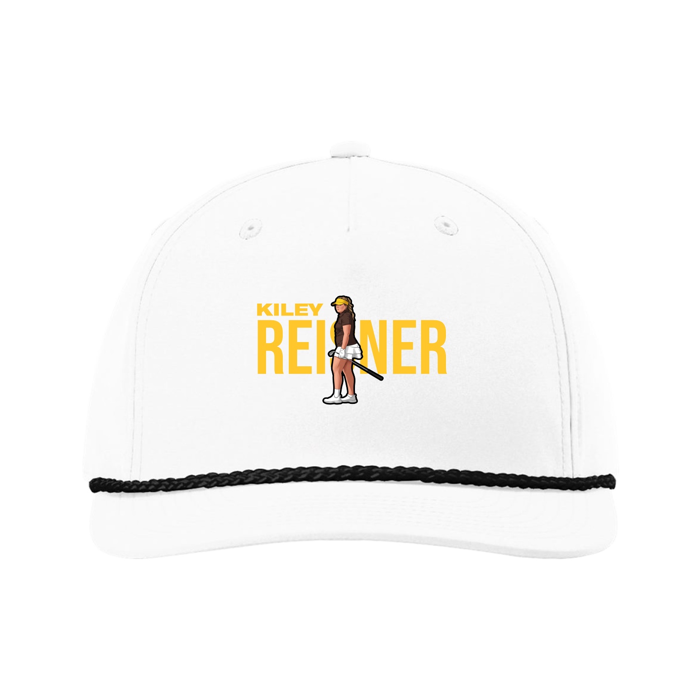 Five-Panel Classic Rope Cap — Player Name in White