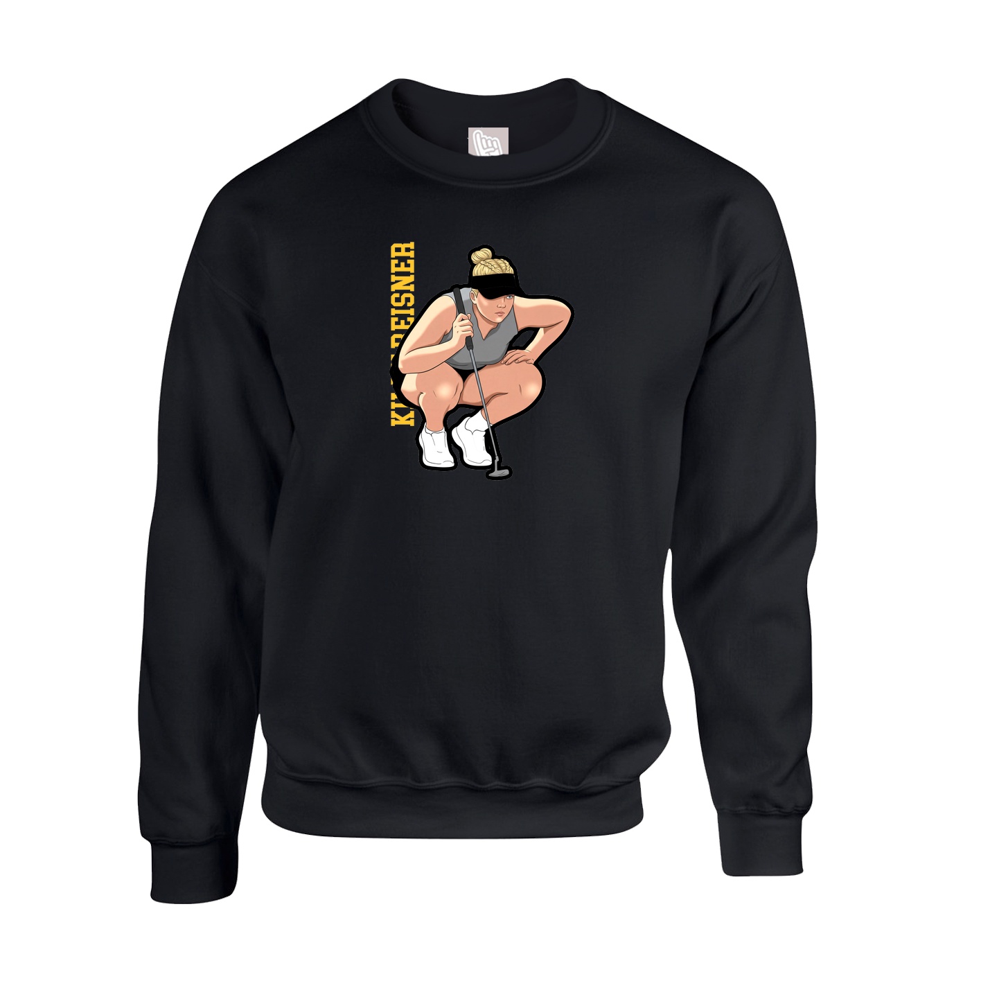 Fleece Crew — Name Vertical in Black
