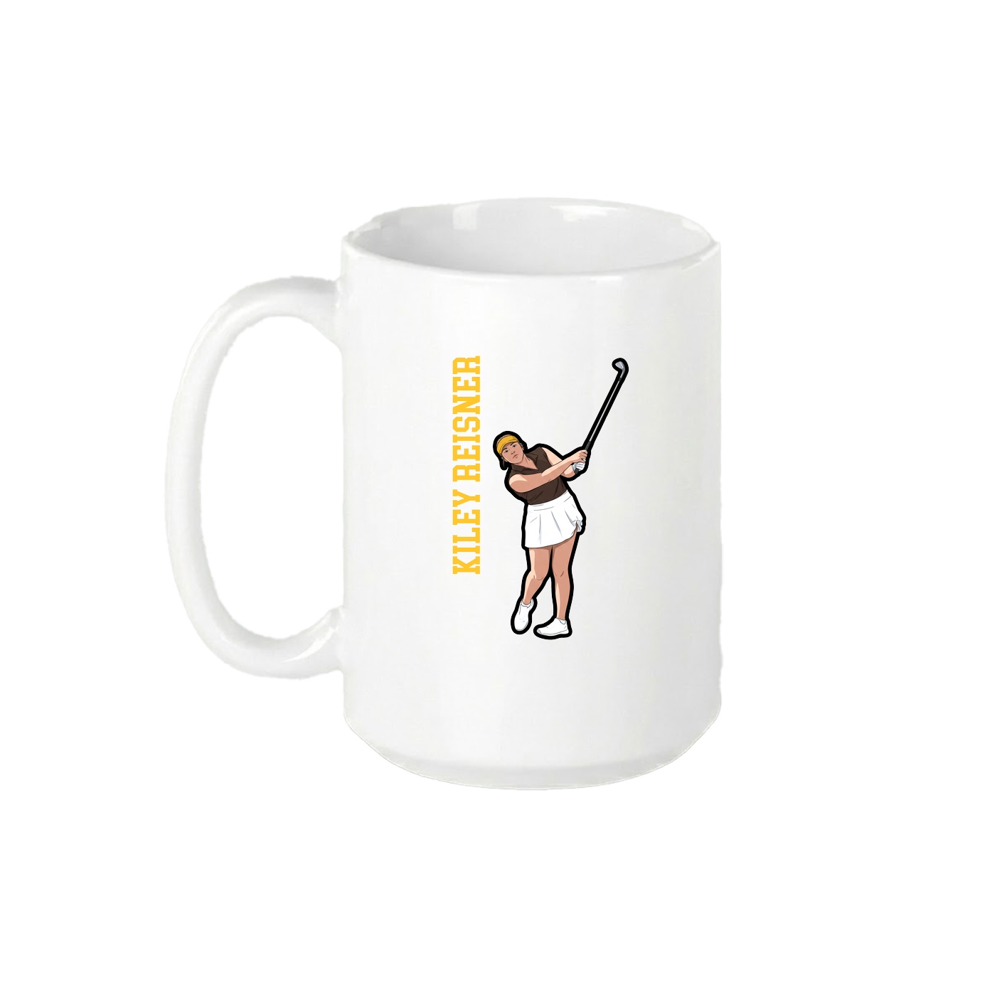 15oz Coffee Mug — Name Vertical in White