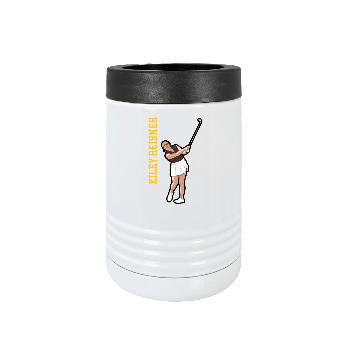 Beverage Holder — Name Vertical in White