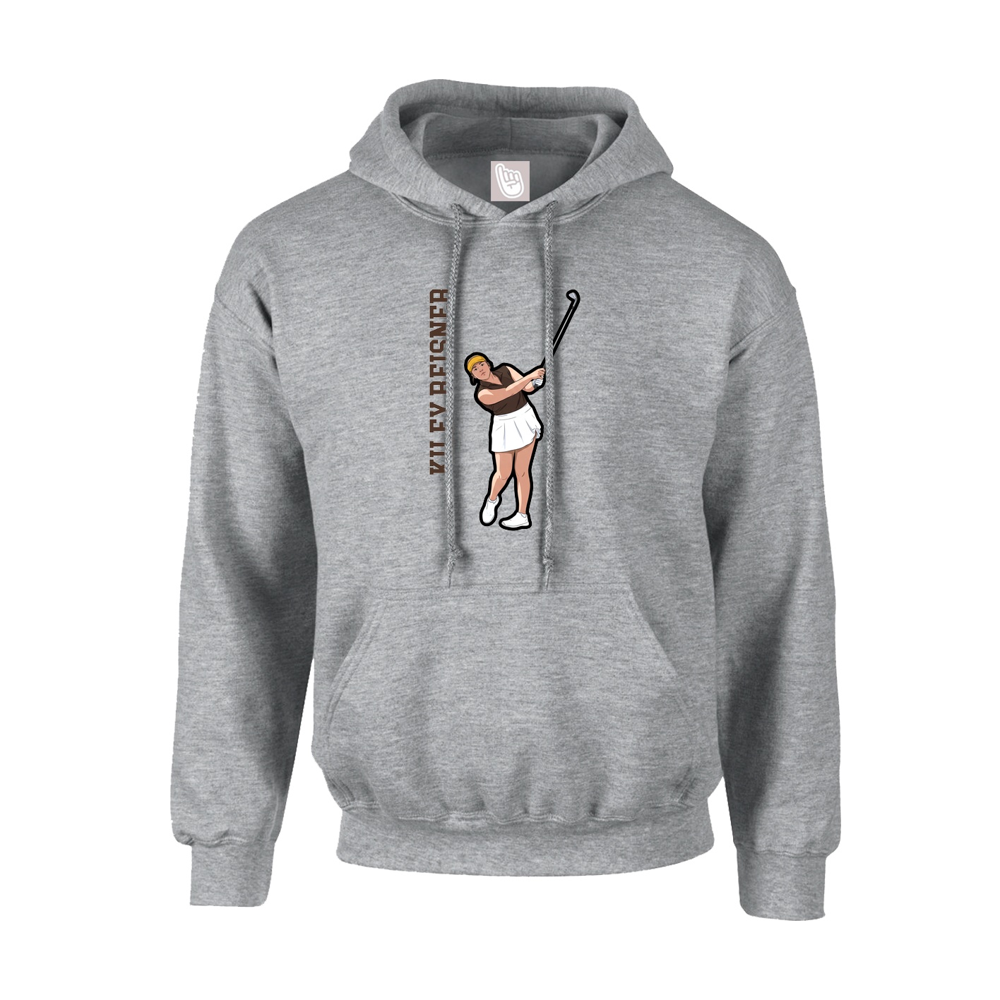 Hoodie — Name Vertical in Grey