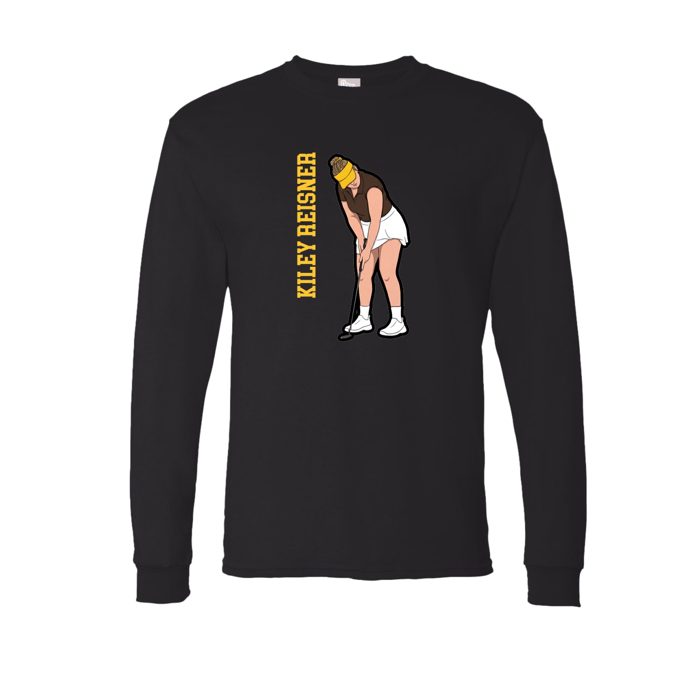 Long Sleeve Tee — Name Vertical in Black