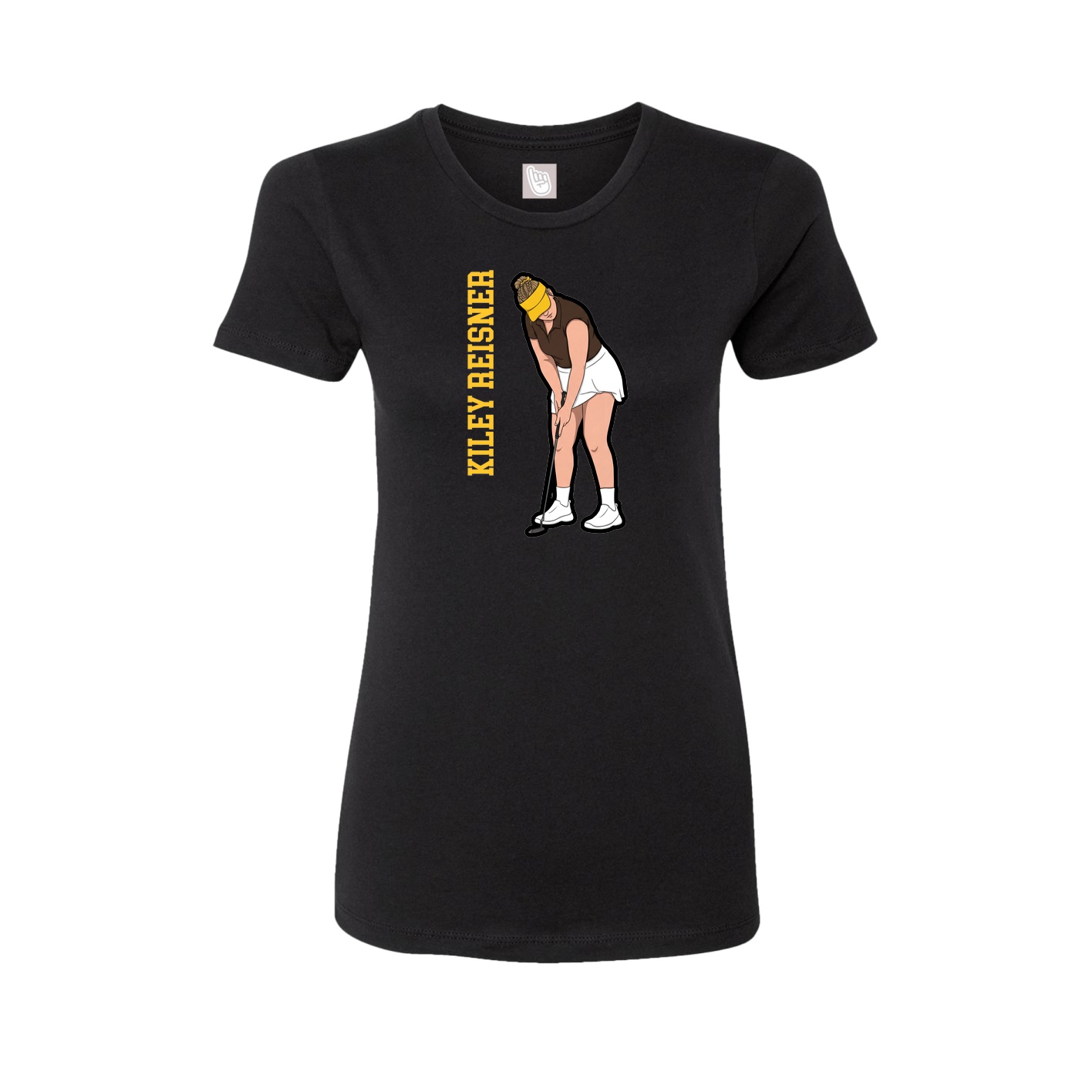 Womens Tee — Name Vertical in Black
