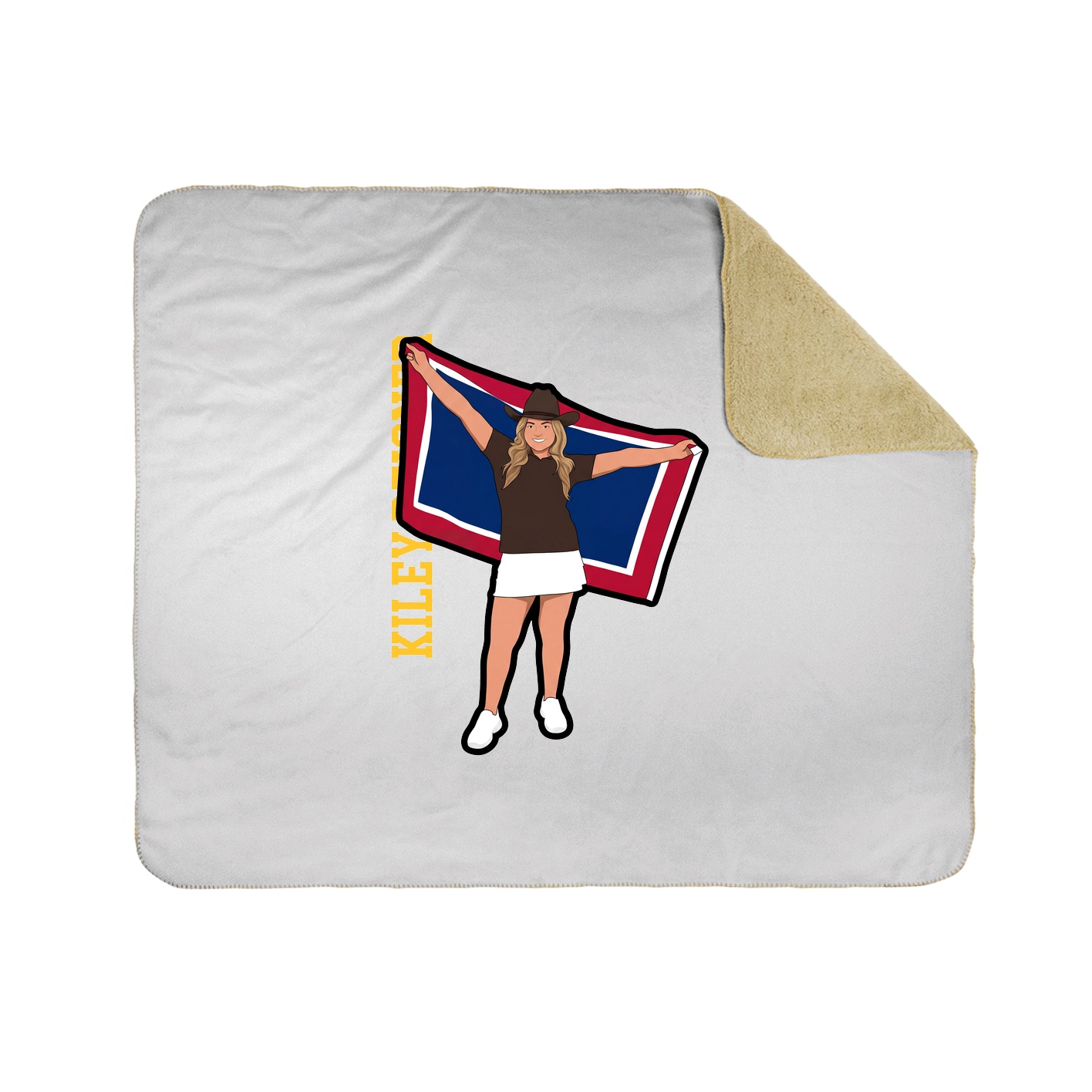 Throw Blanket — Name Vertical in White