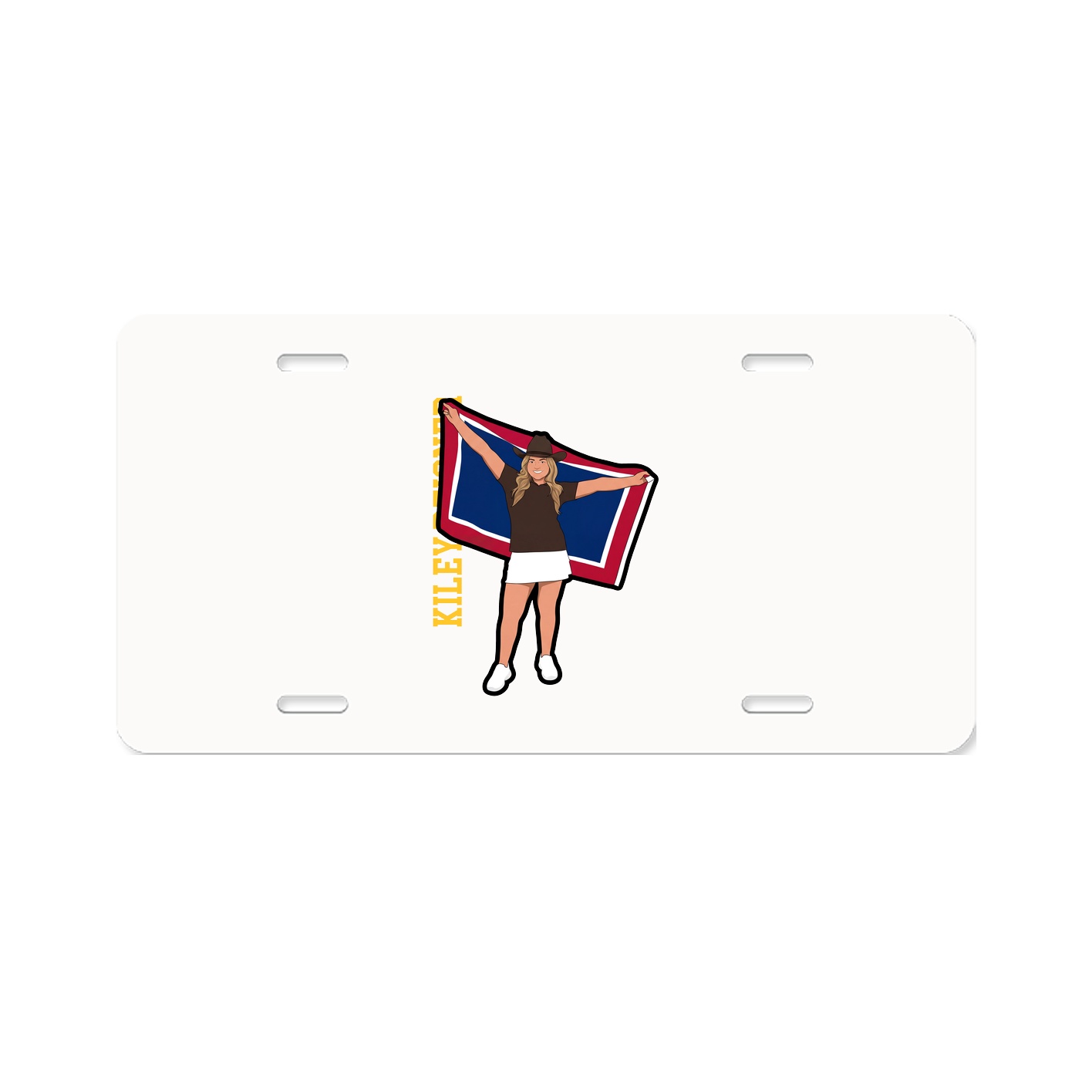 License Plate — Name Vertical in Classic