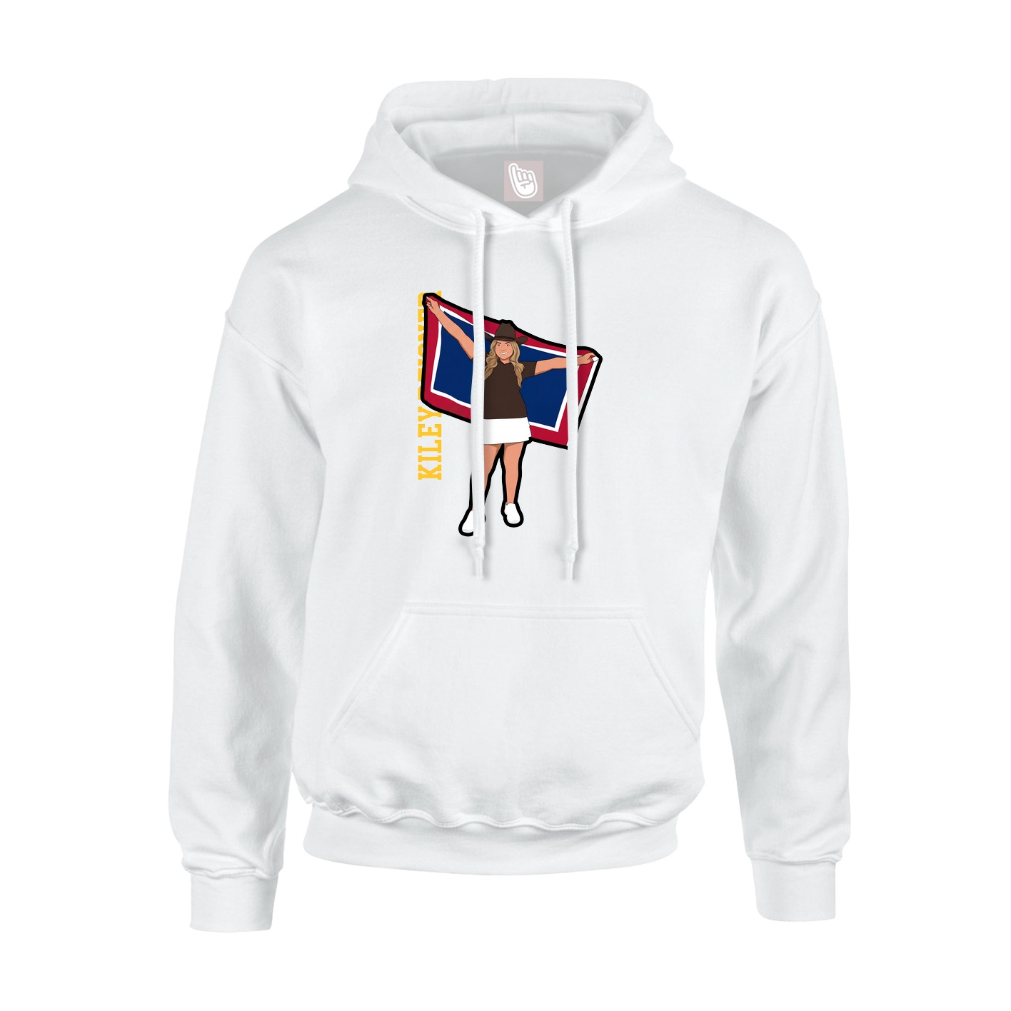 Hoodie — Name Vertical in White