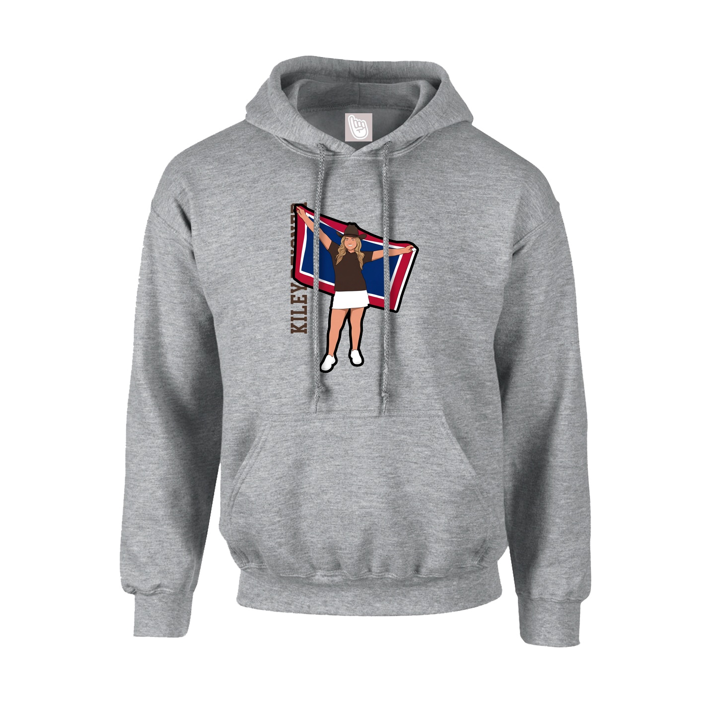 Youth Hoodie — Name Vertical in Grey