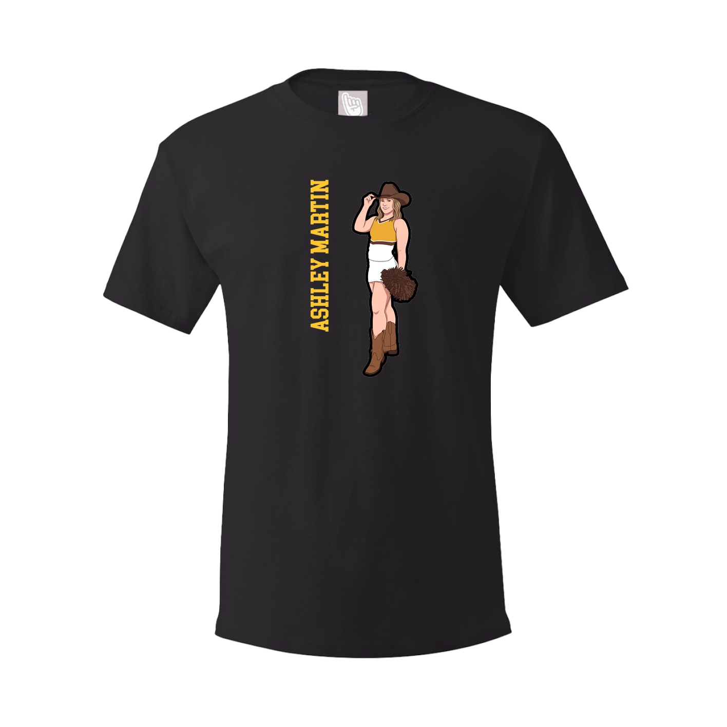Youth Tee — Name Vertical in Black