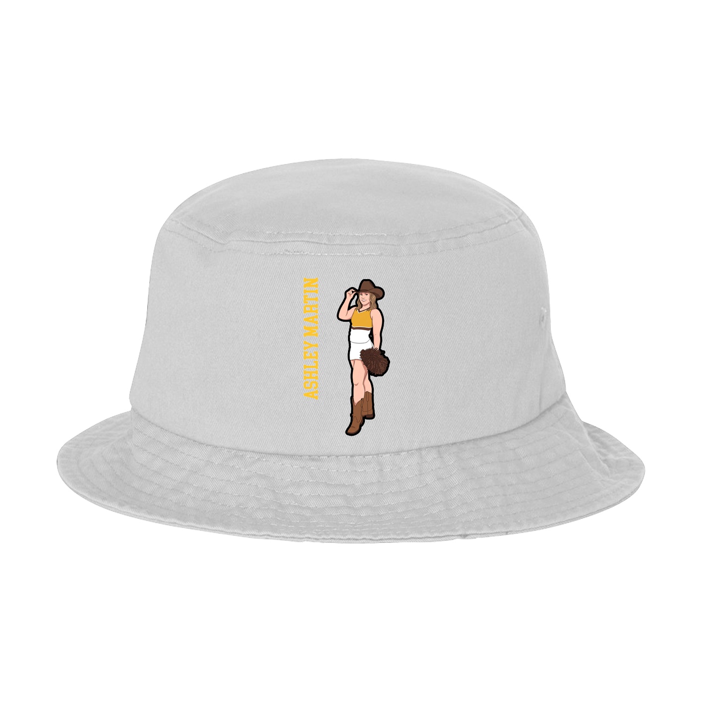 Bucket Cap — Name Vertical in White