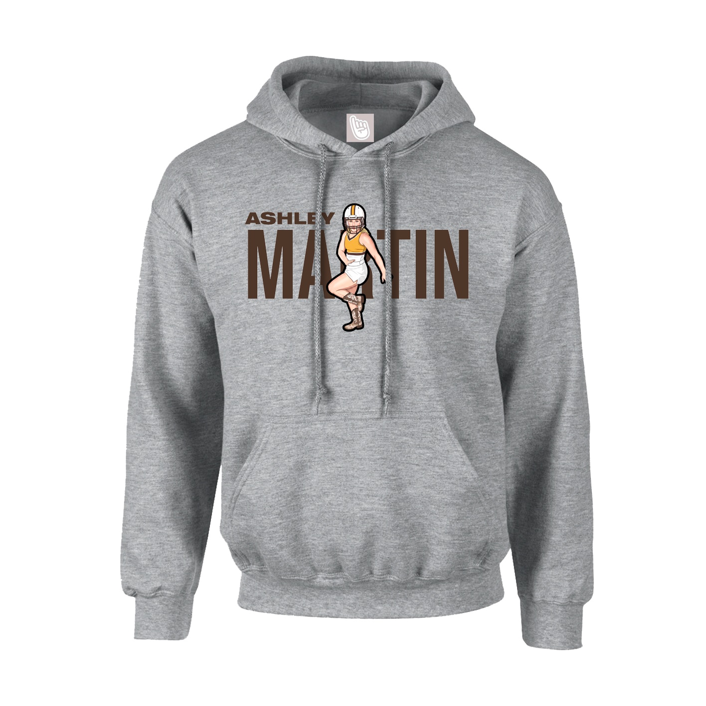 Youth Hoodie — Player Name in Grey