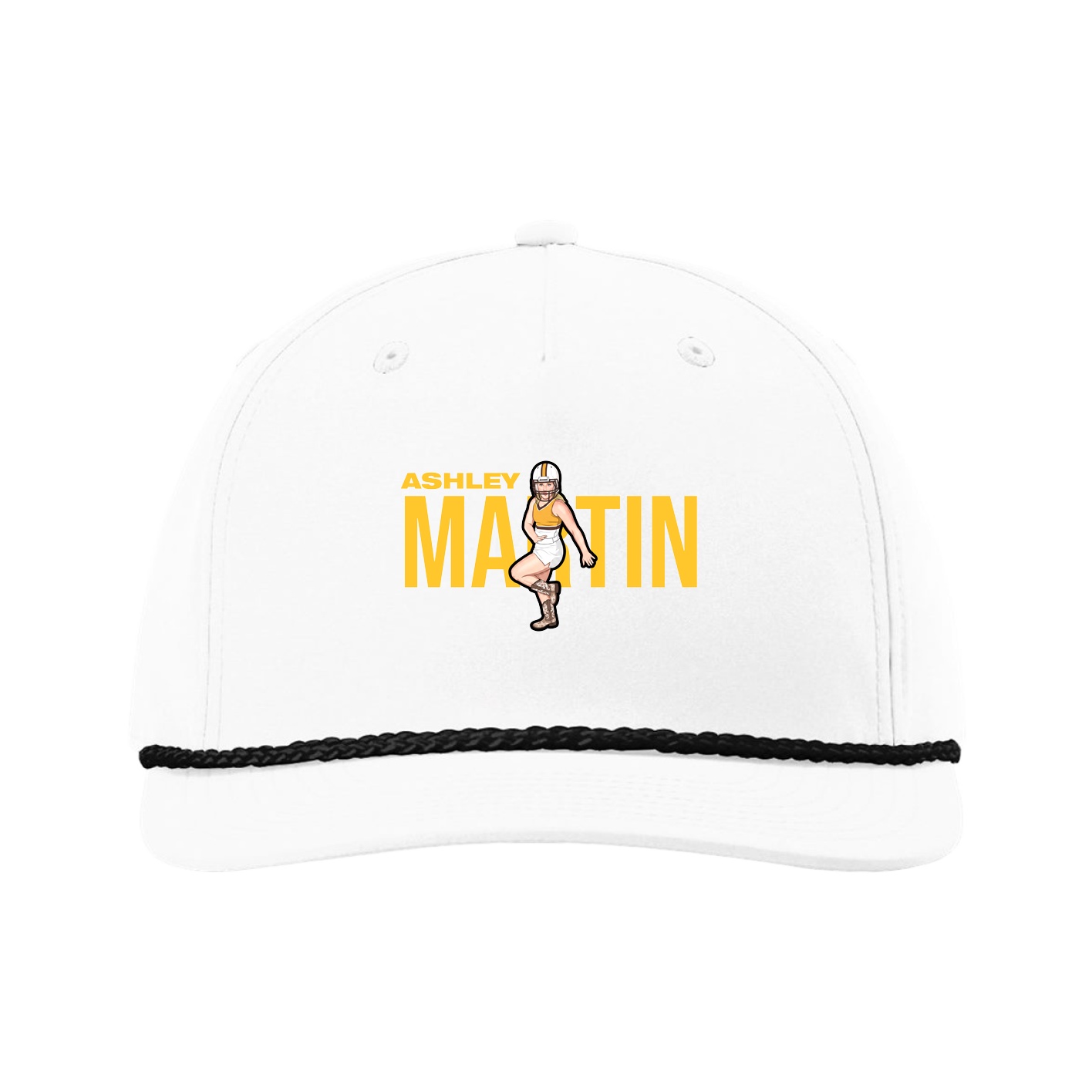 Five-Panel Classic Rope Cap — Player Name in White