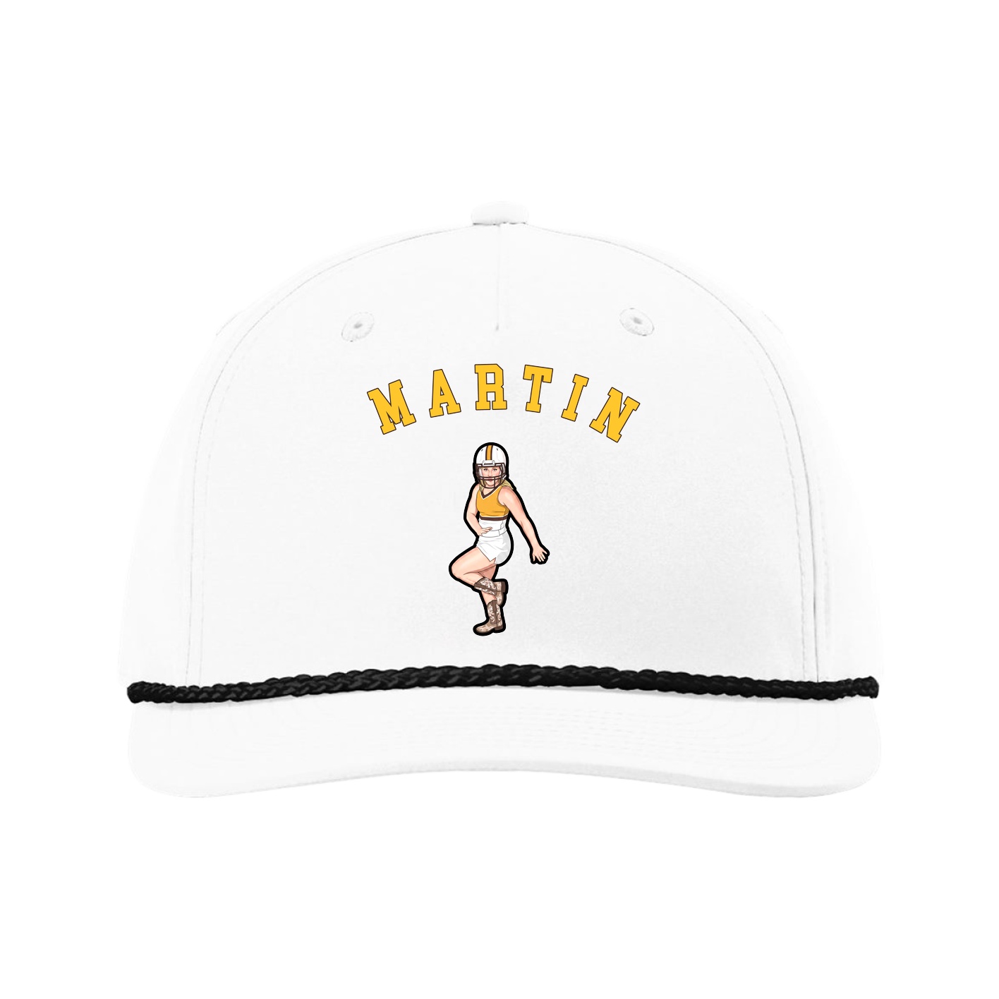 Five-Panel Classic Rope Cap — Shirsey Arch in White