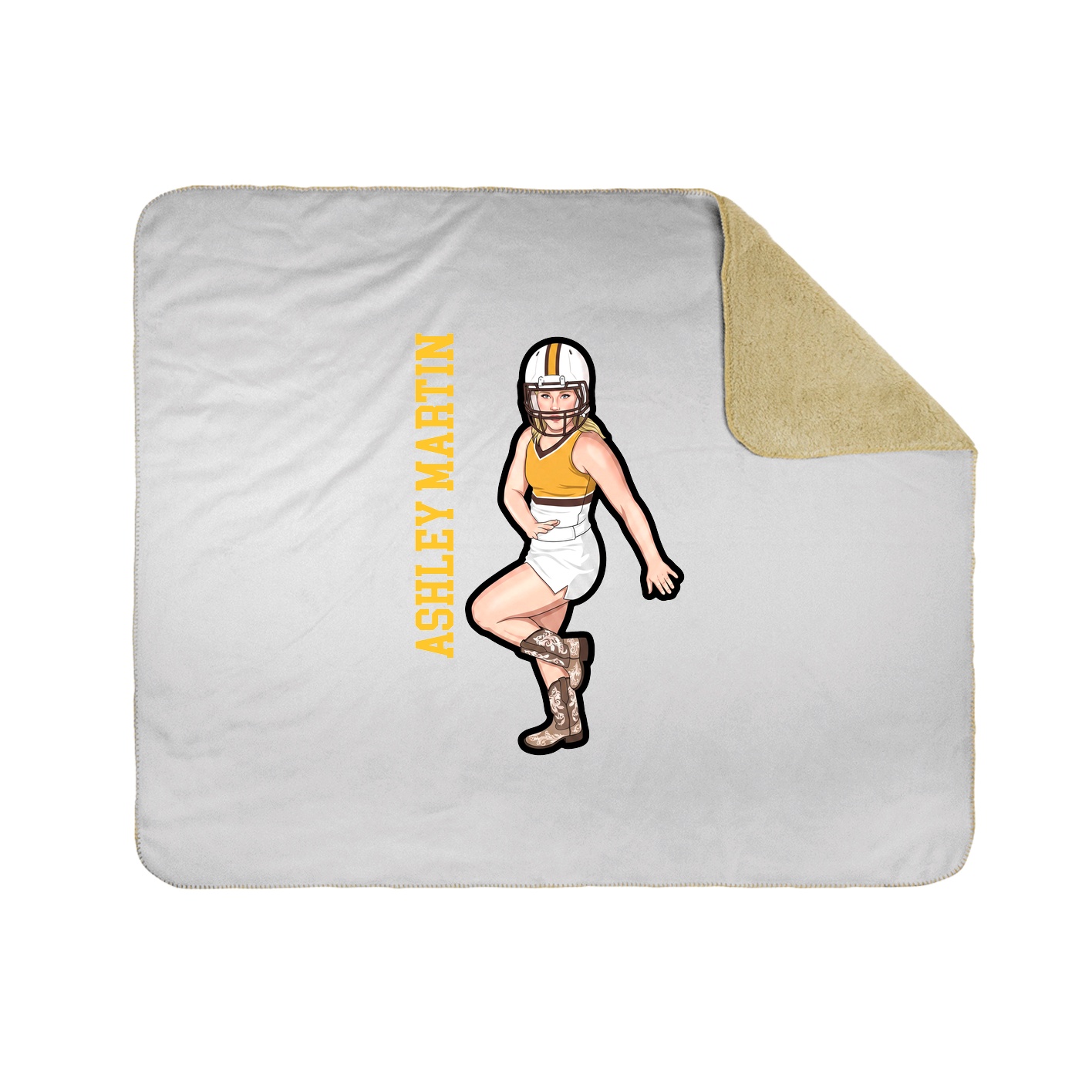 Throw Blanket — Name Vertical in White