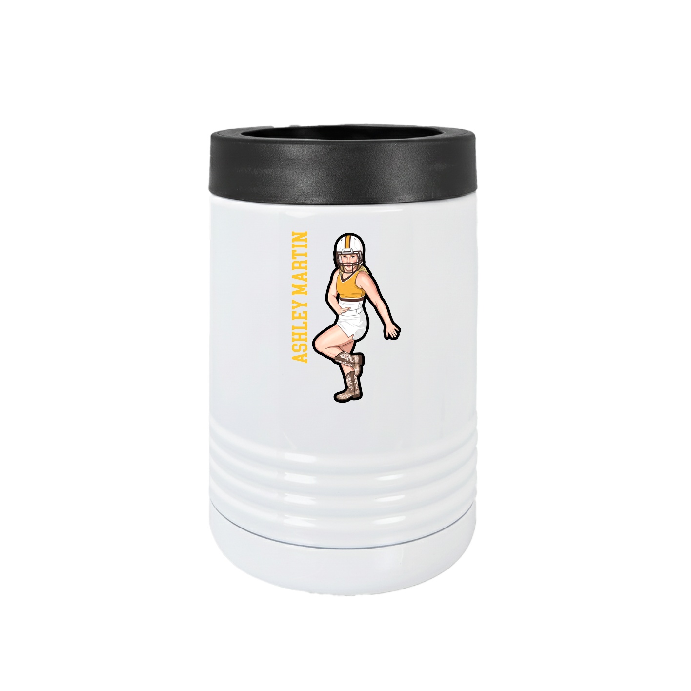 Beverage Holder — Name Vertical in White