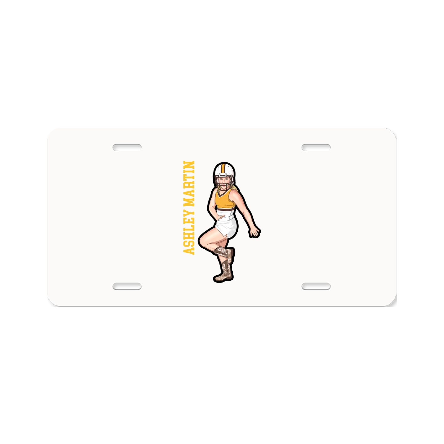 License Plate — Name Vertical in Classic