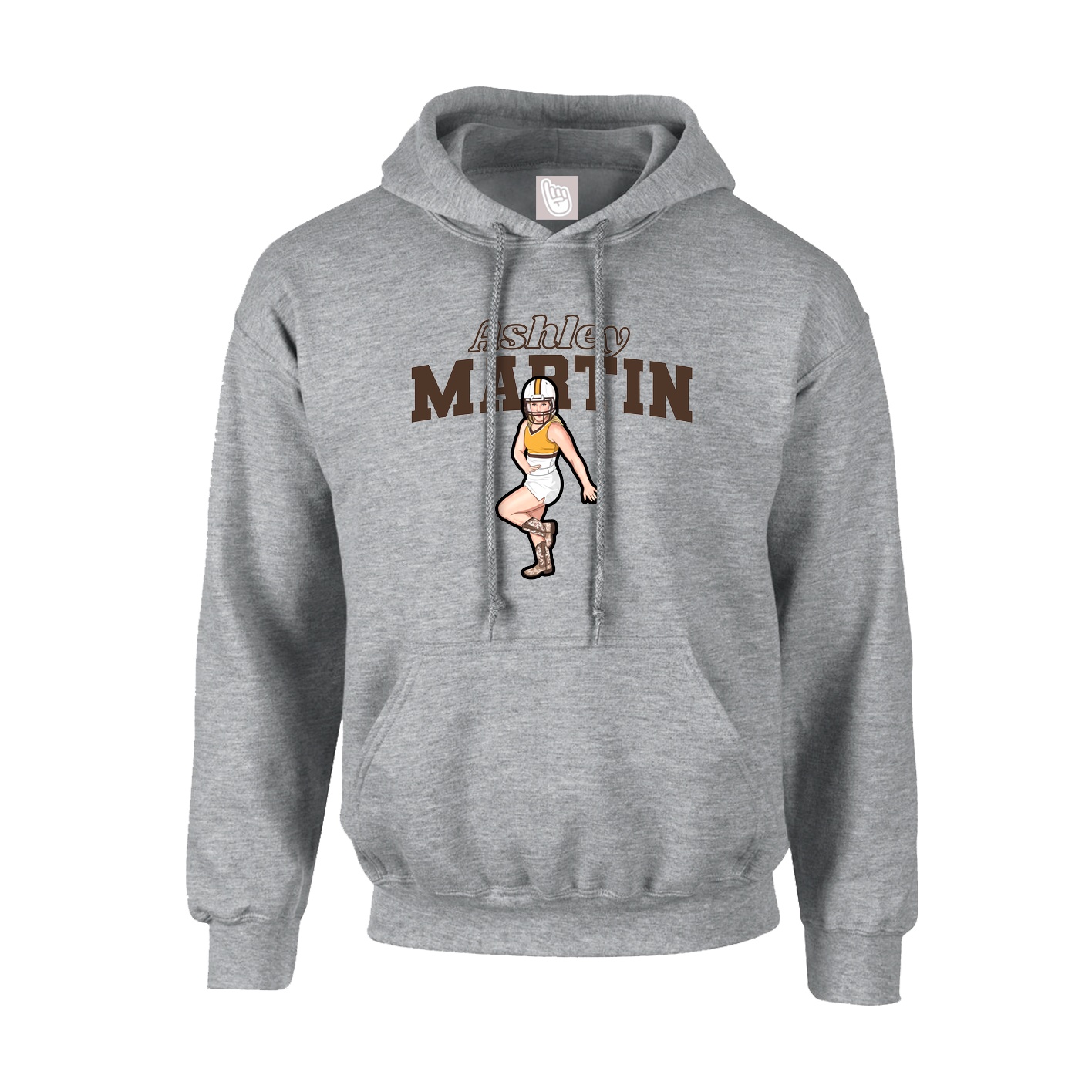 Hoodie — Name Arch in Grey