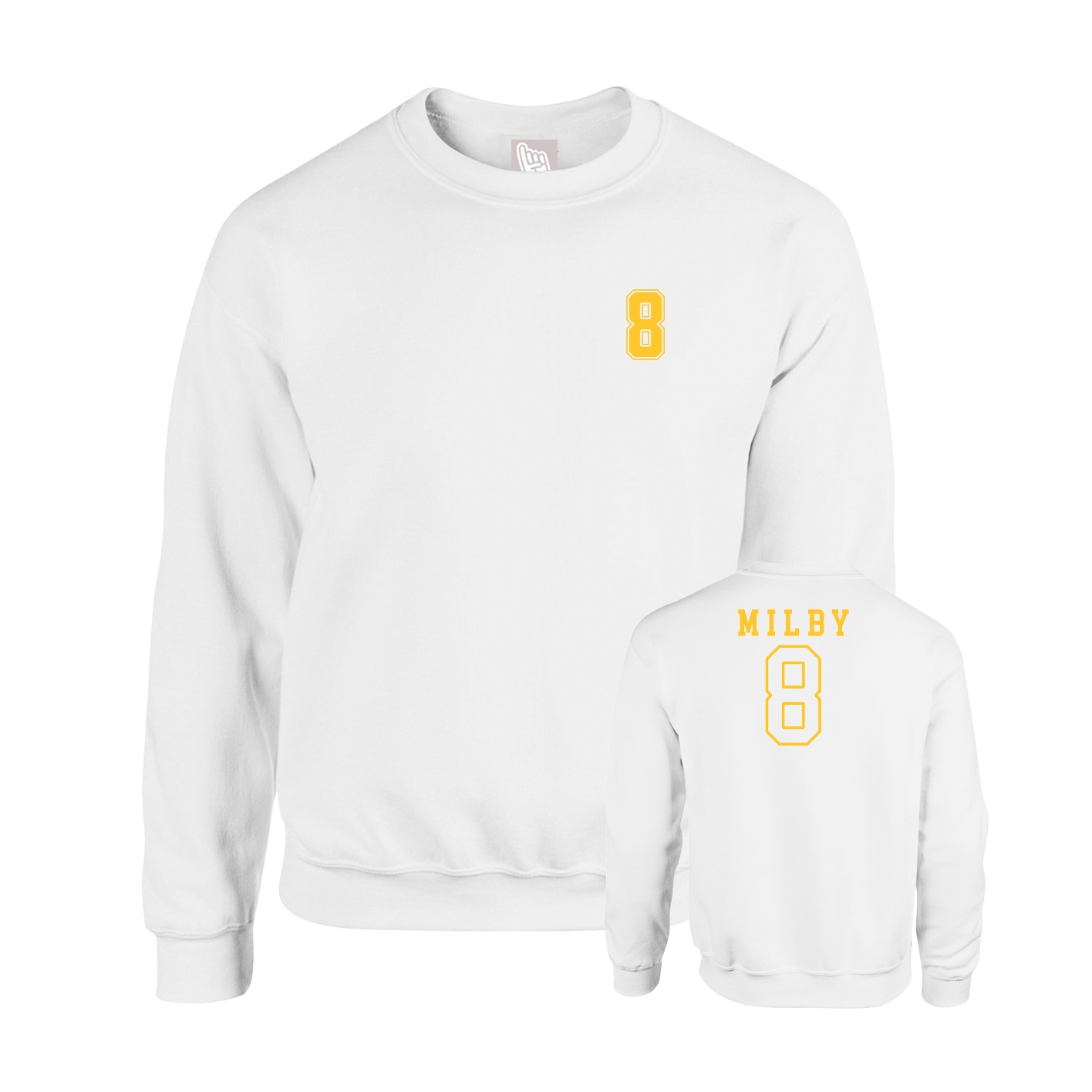 Fleece Crew — Chest Back in White
