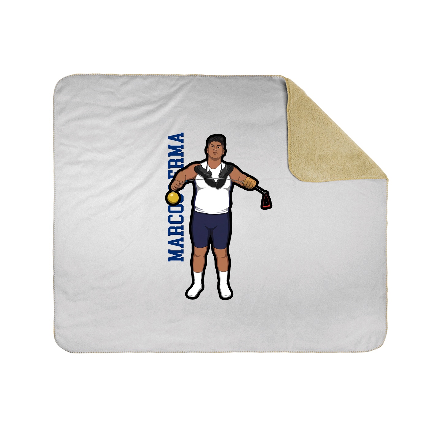 Throw Blanket — Name Vertical in White