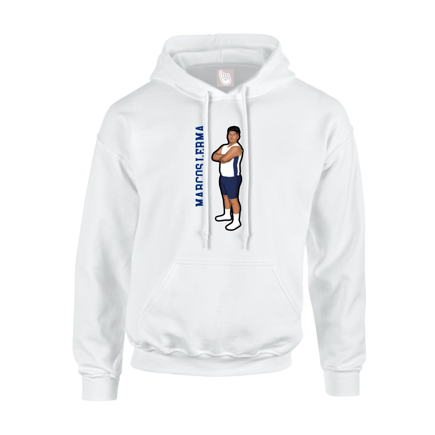 Youth Hoodie — Name Vertical in White