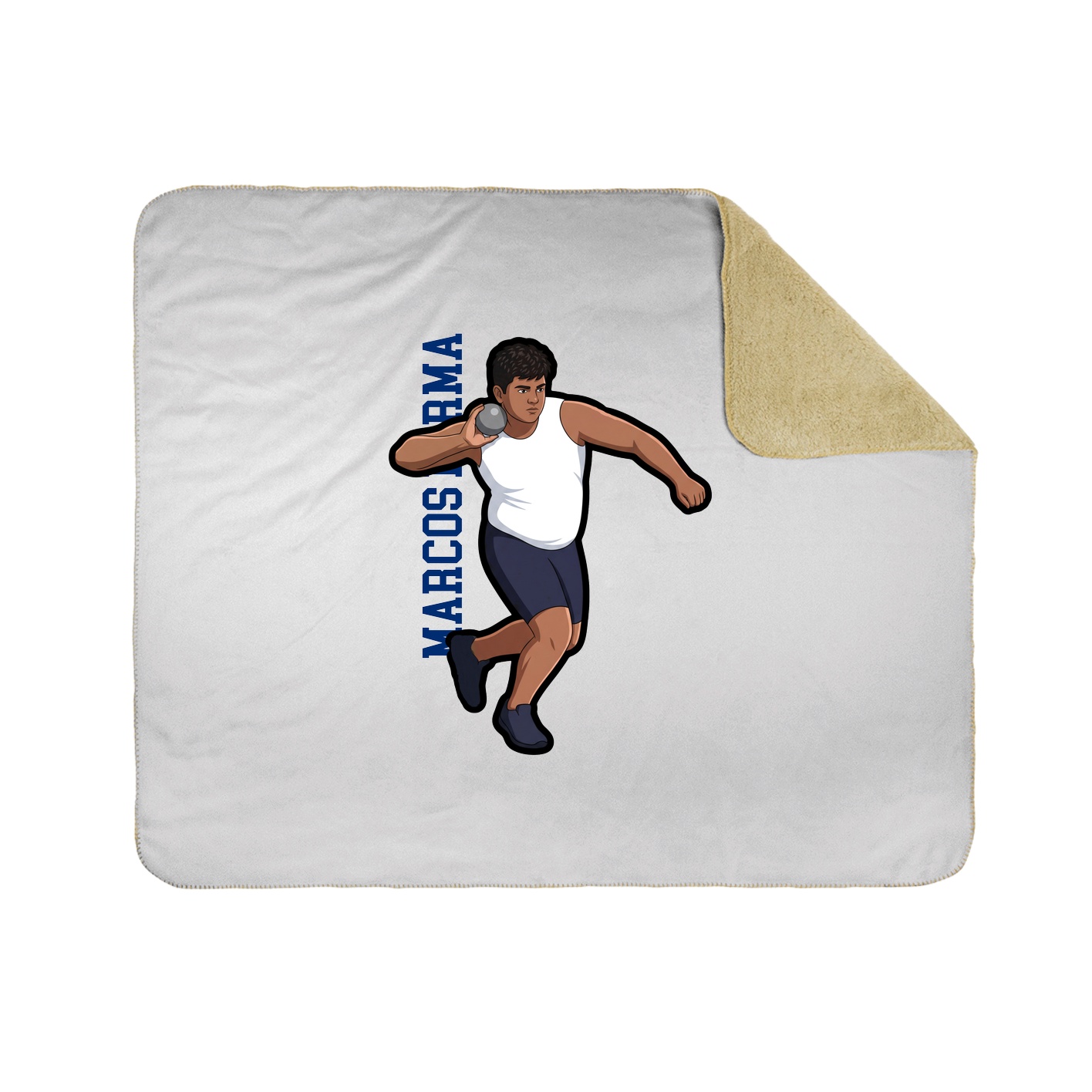 Throw Blanket — Name Vertical in White