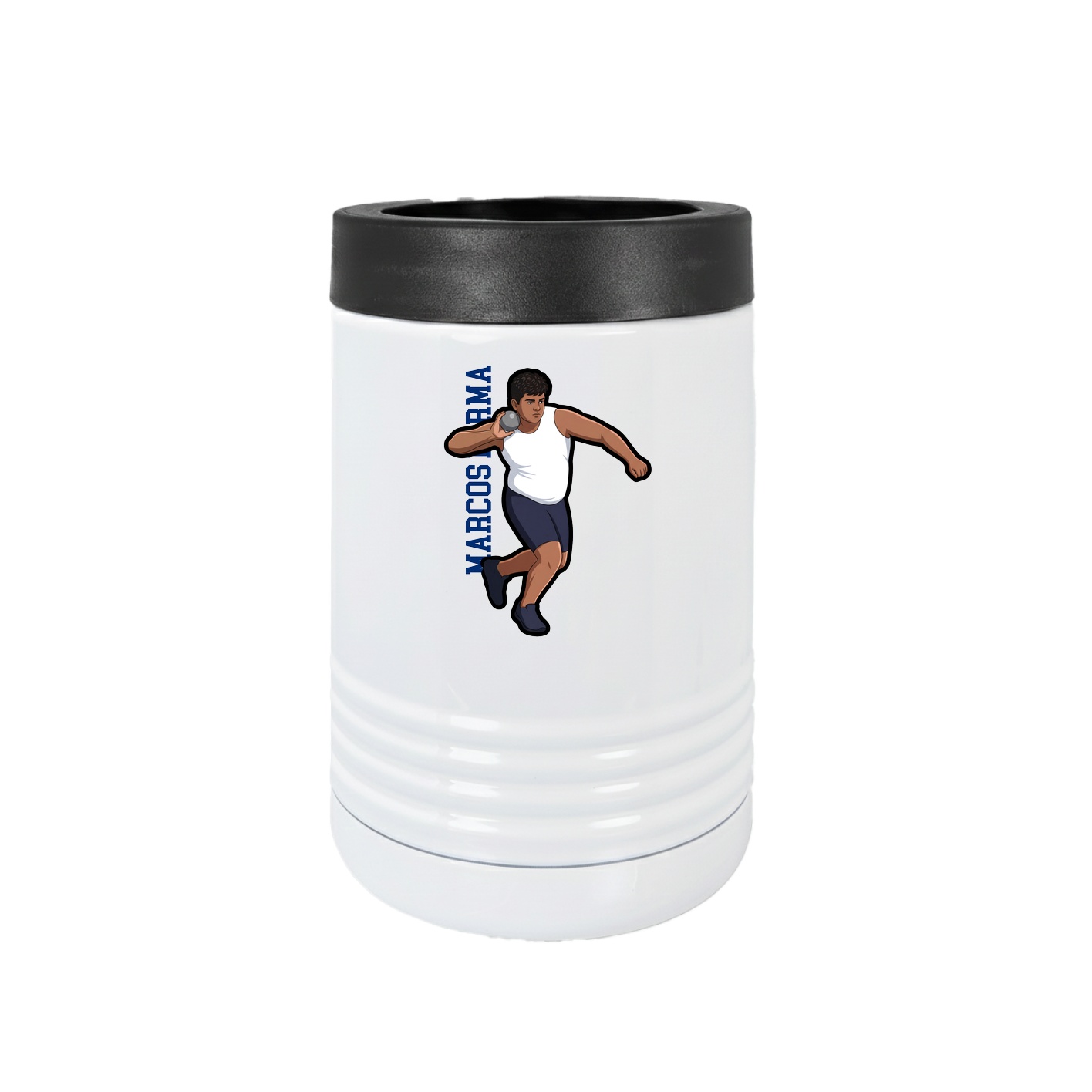 Beverage Holder — Name Vertical in White