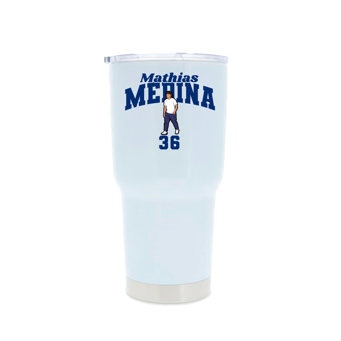 30oz Stainless Steel Tumbler — Signature Arch in White