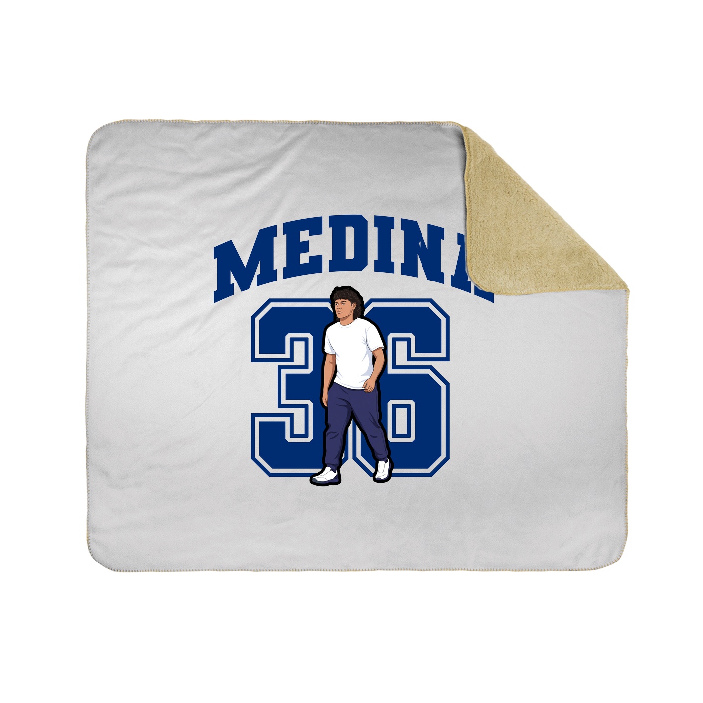 Throw Blanket — Number in White