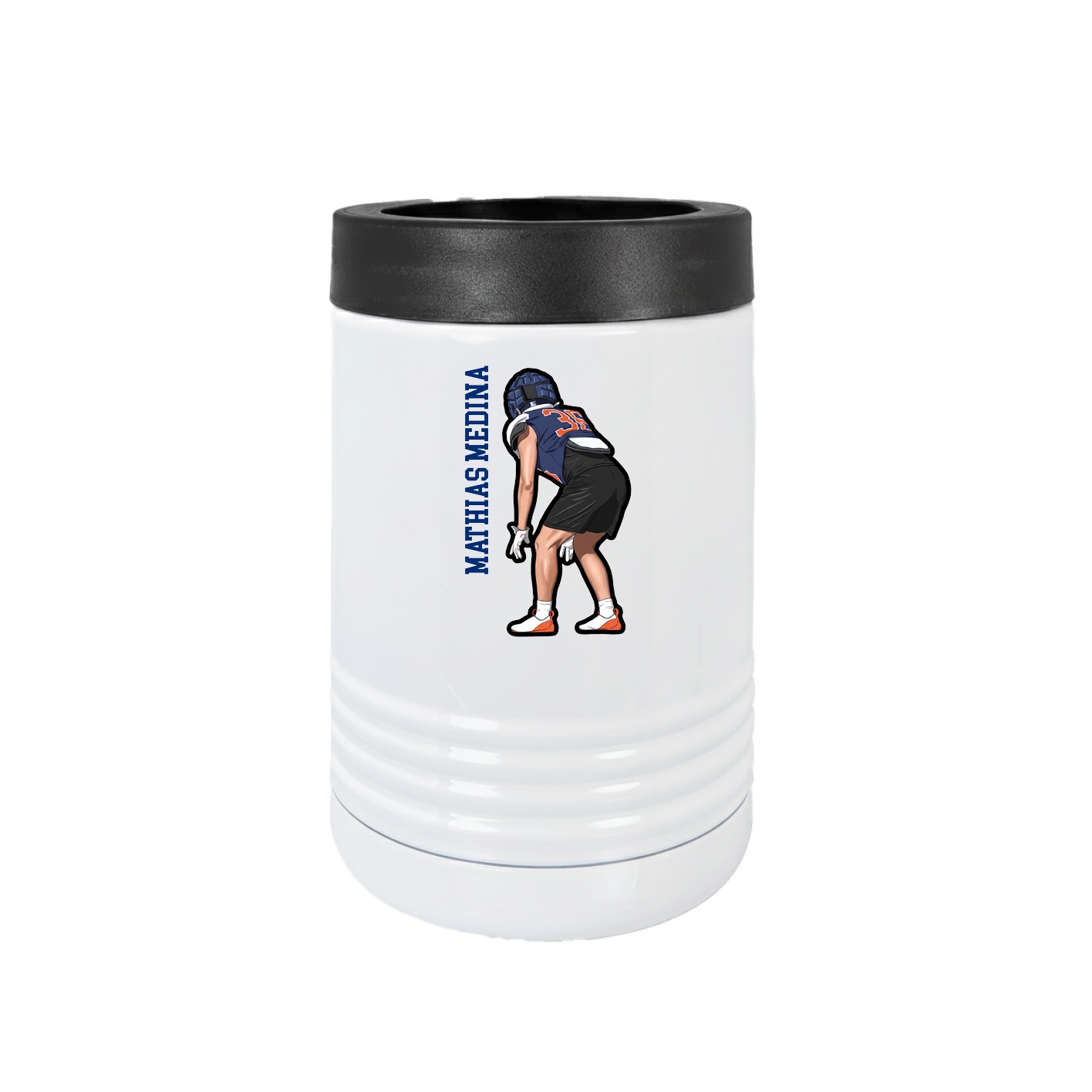 Beverage Holder — Name Vertical in White