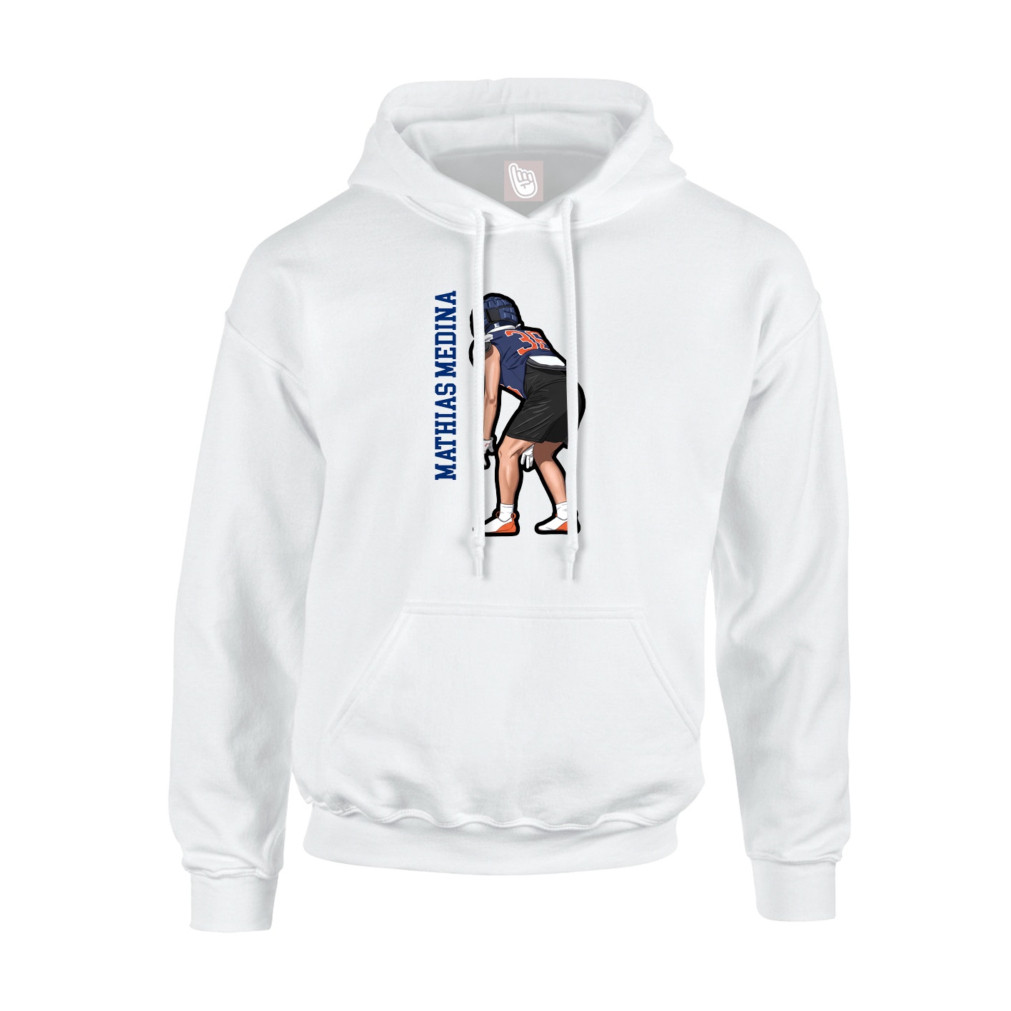 Hoodie — Name Vertical in White